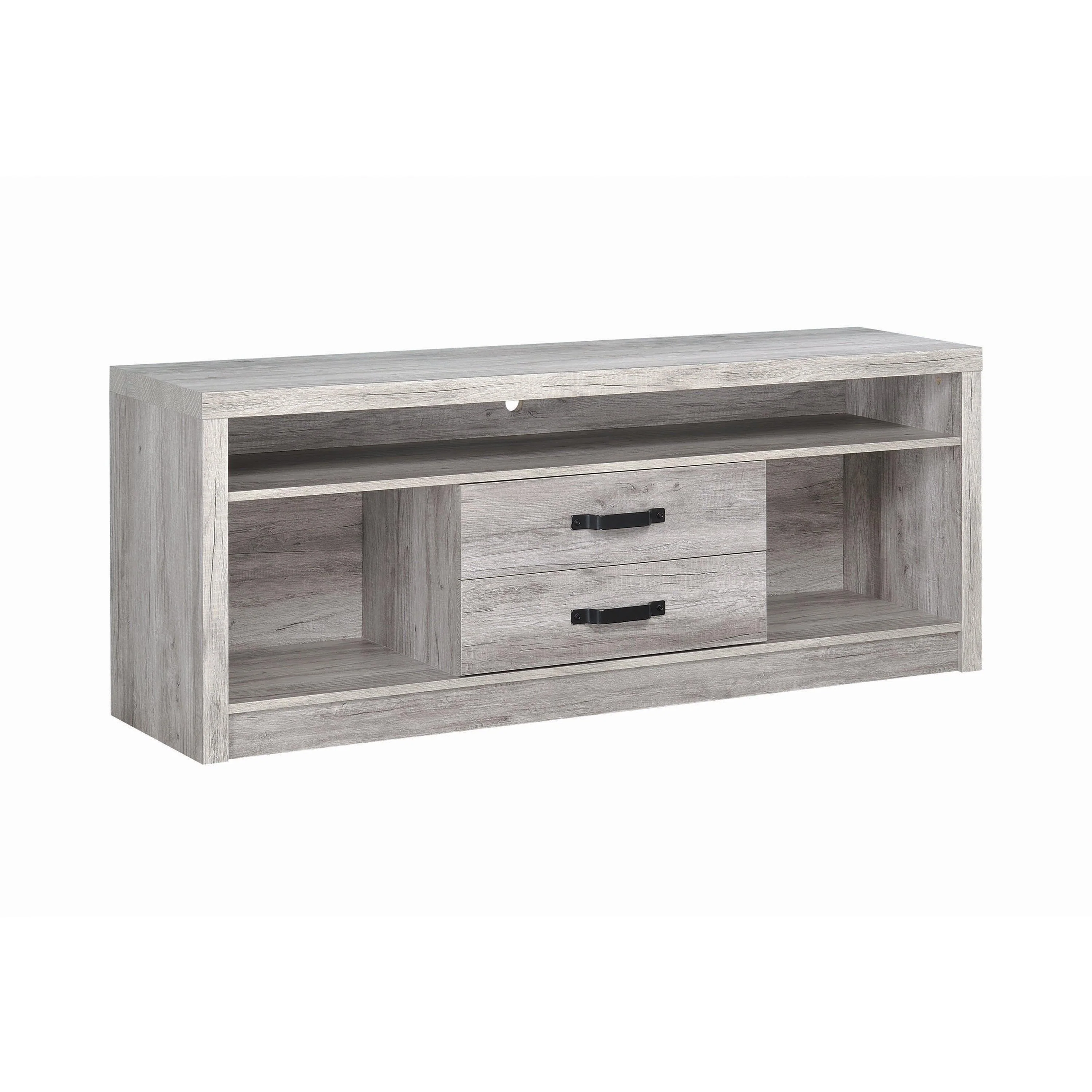 Burke 2 Drawer TV Console Gray Driftwood - Image 2
