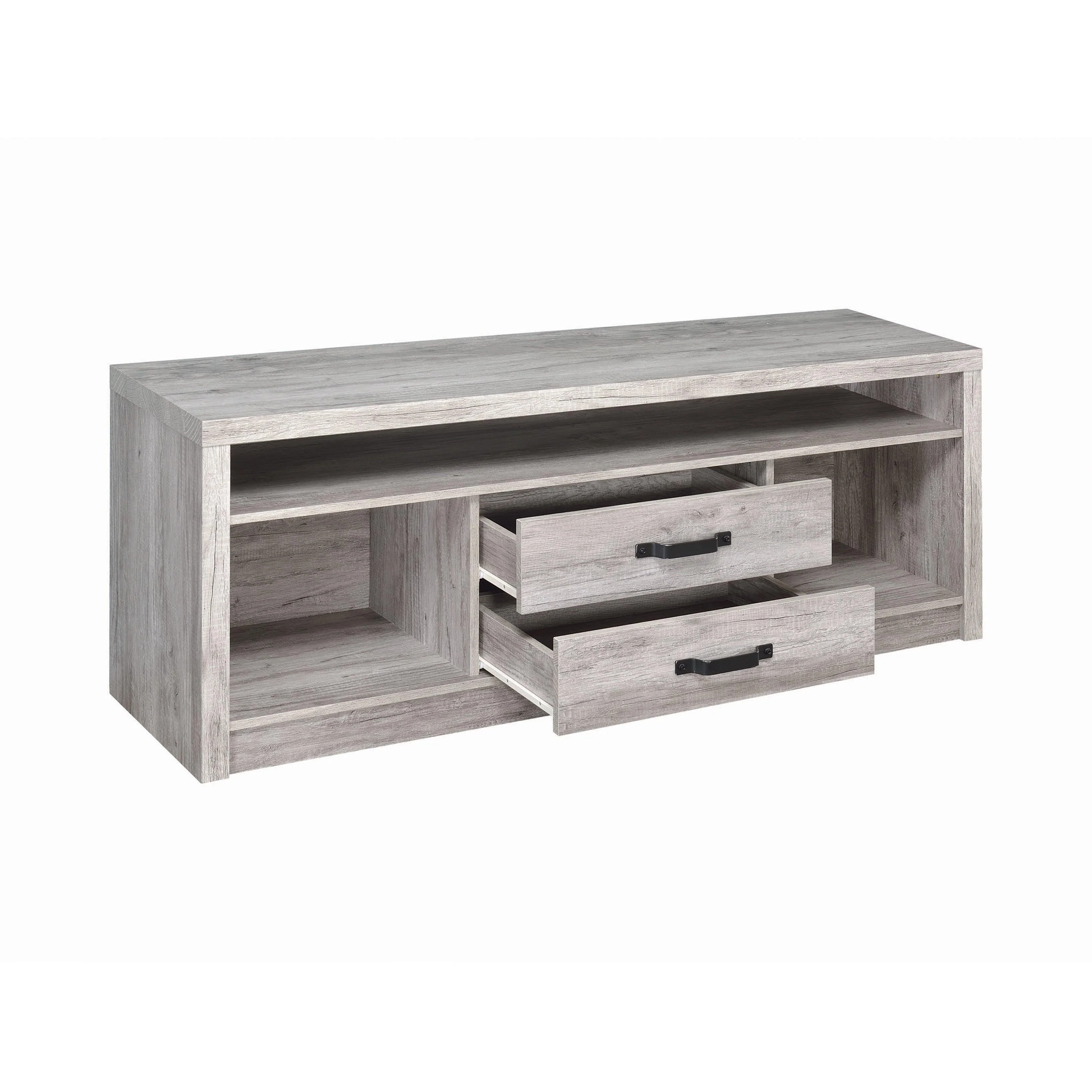 Burke 2 Drawer TV Console Gray Driftwood - Image 3