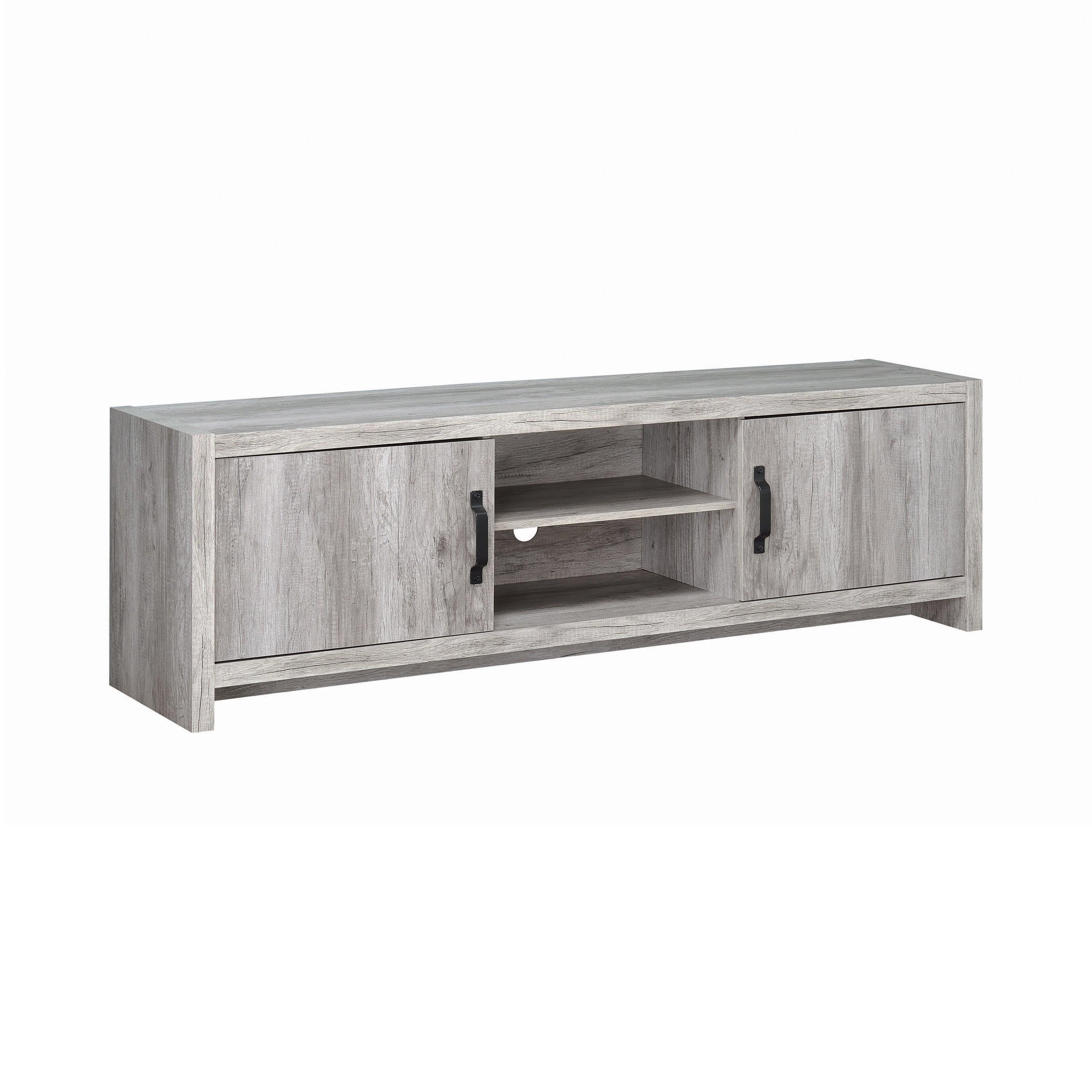 Hays 2 Door TV Console Gray Driftwood - Image 2