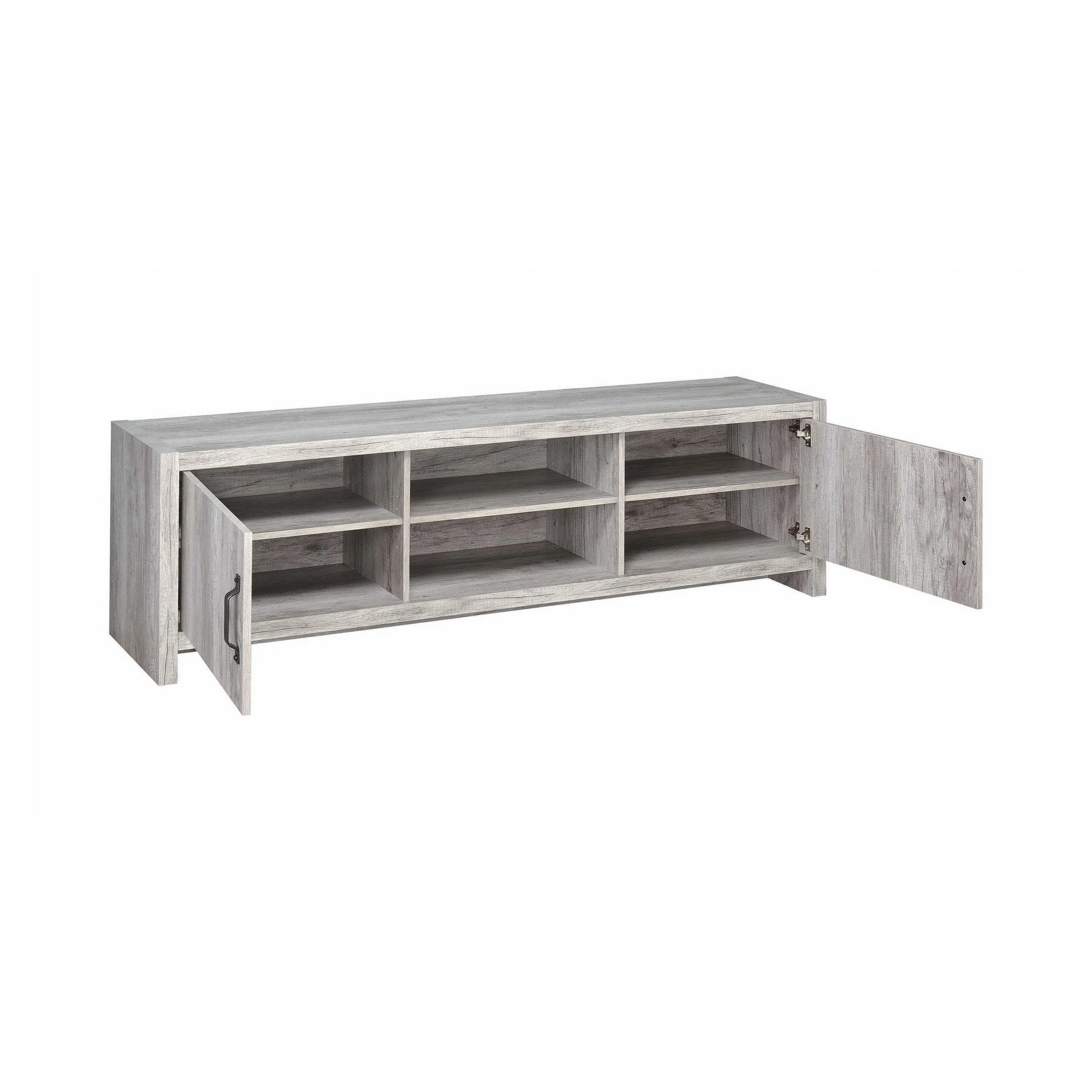 Hays 2 Door TV Console Gray Driftwood - Image 3