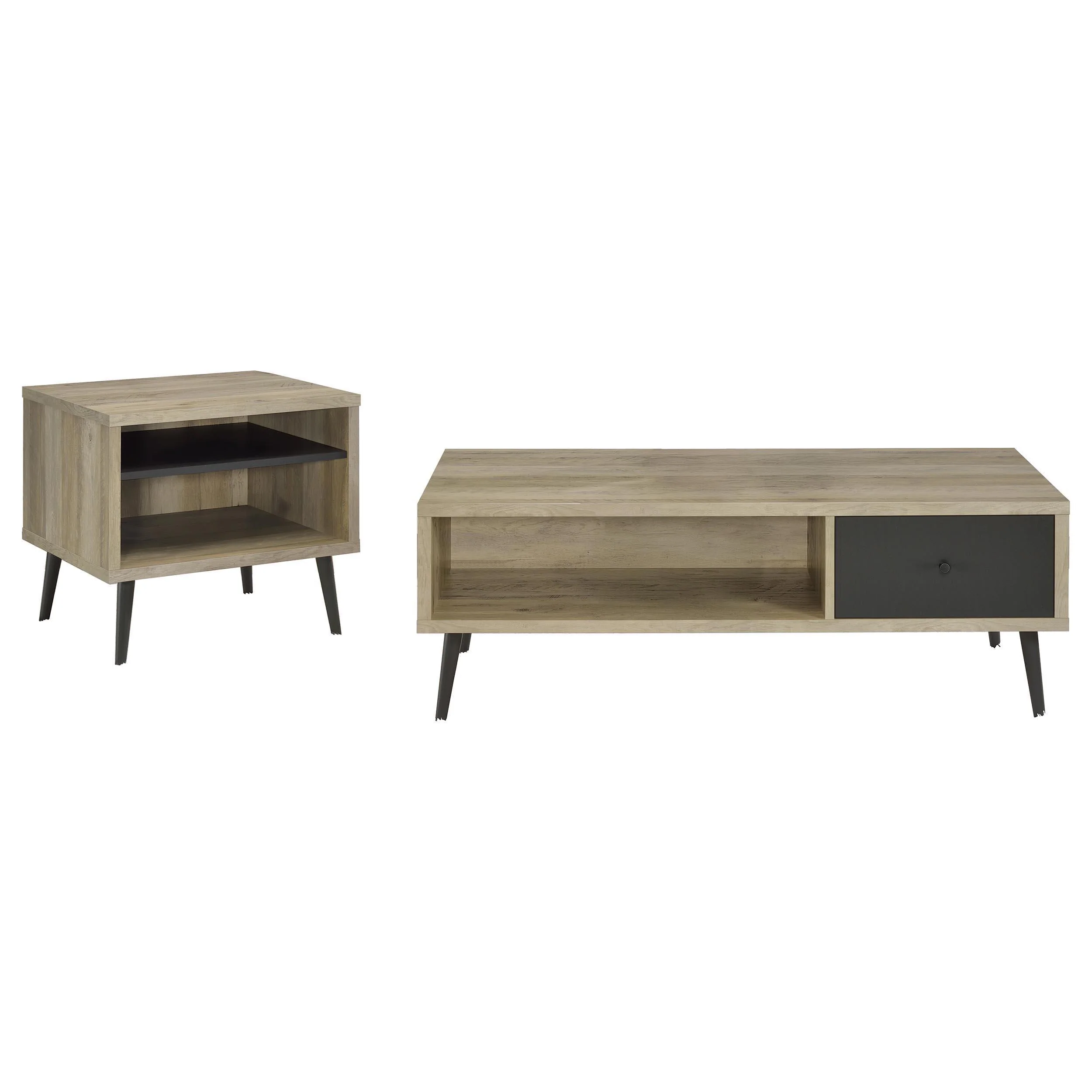 Welsh 2-piece Coffee and End Table Set Distressed Pine - Image 2