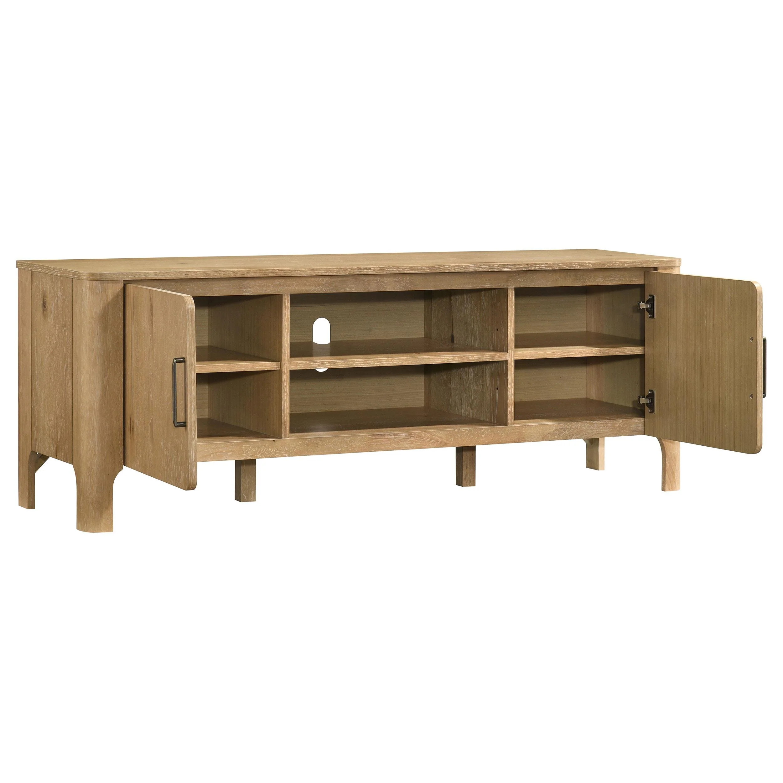 Rowe 65-inch 2-door Wood TV Stand Media Console Light Oak - Image 3