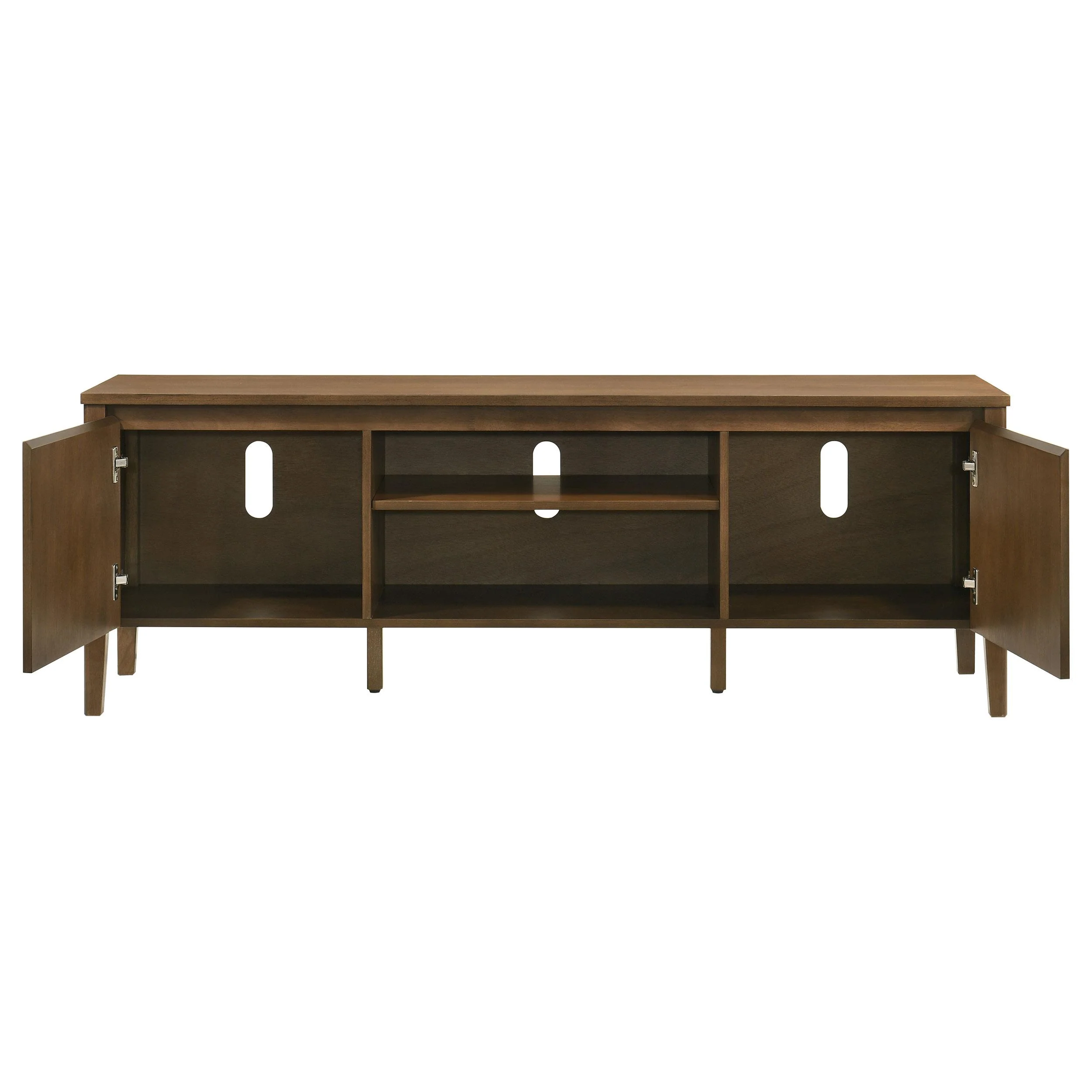 Thori 63-inch 2-door TV Stand Media Console Dark Brown - Image 3