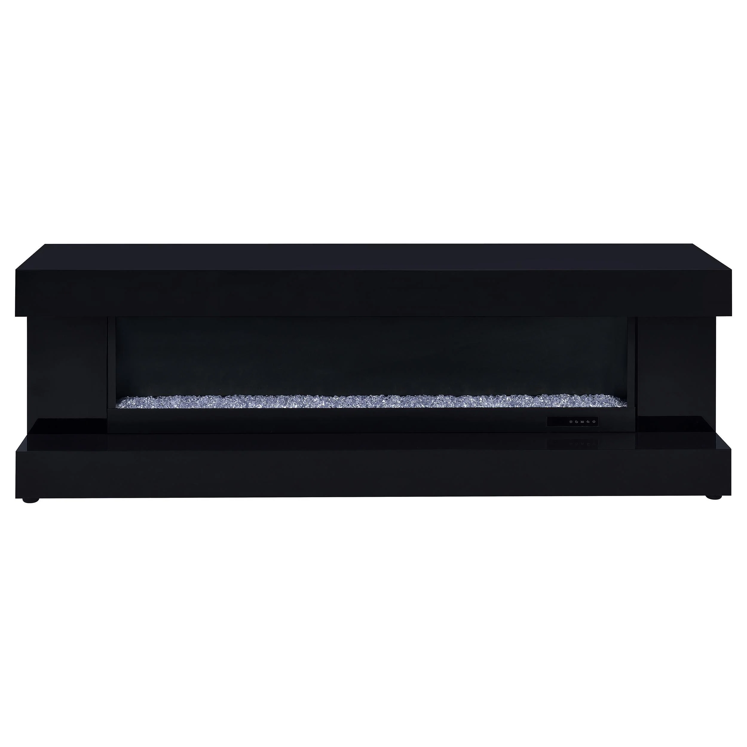 Mallory TV Stand Fireplace Console Bluetooth Speaker Black High Gloss - Image 3