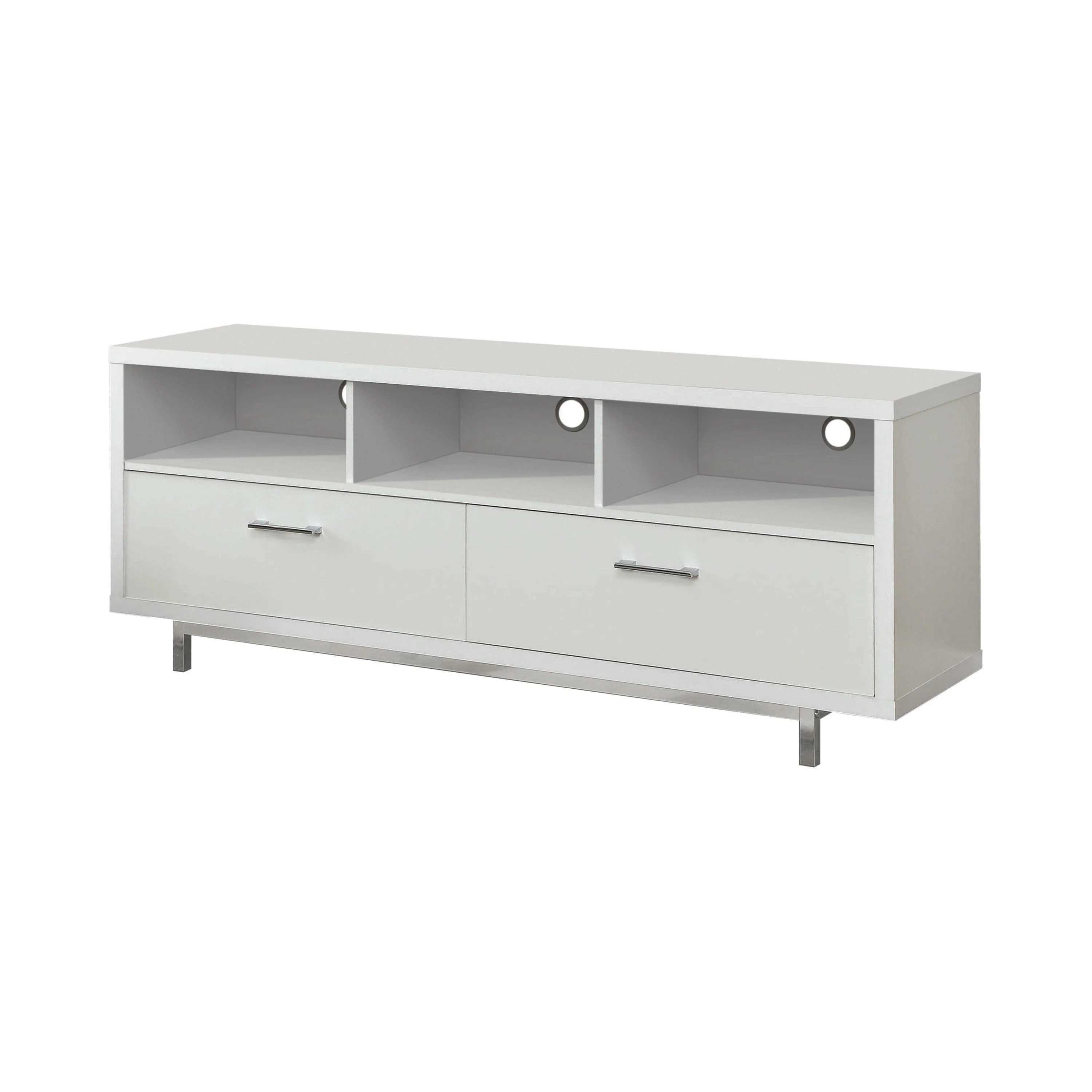 Casey 2 Drawer Rectangular TV Console White - Image 2