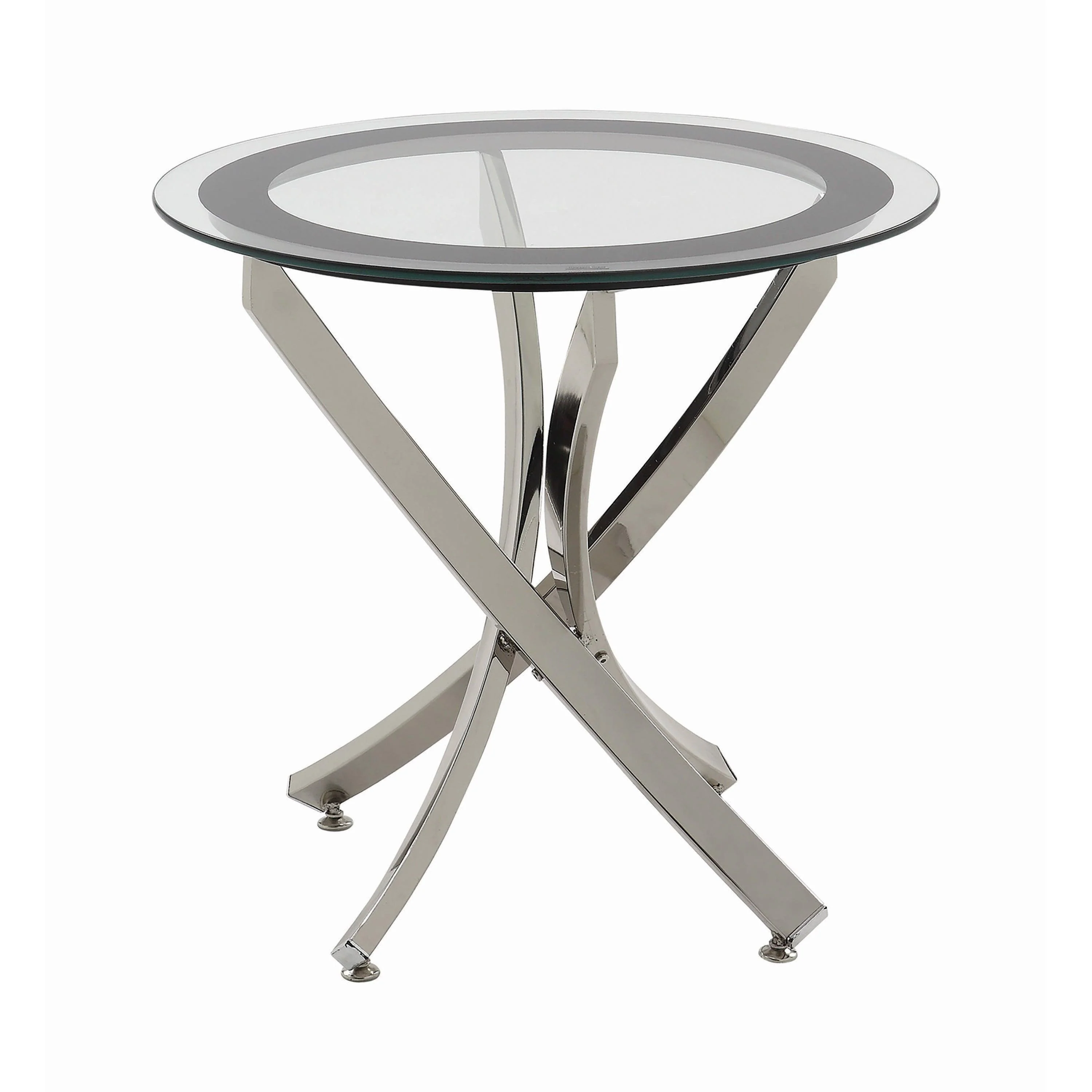 Brooke Glass Top End Table Chrome Black - Image 2
