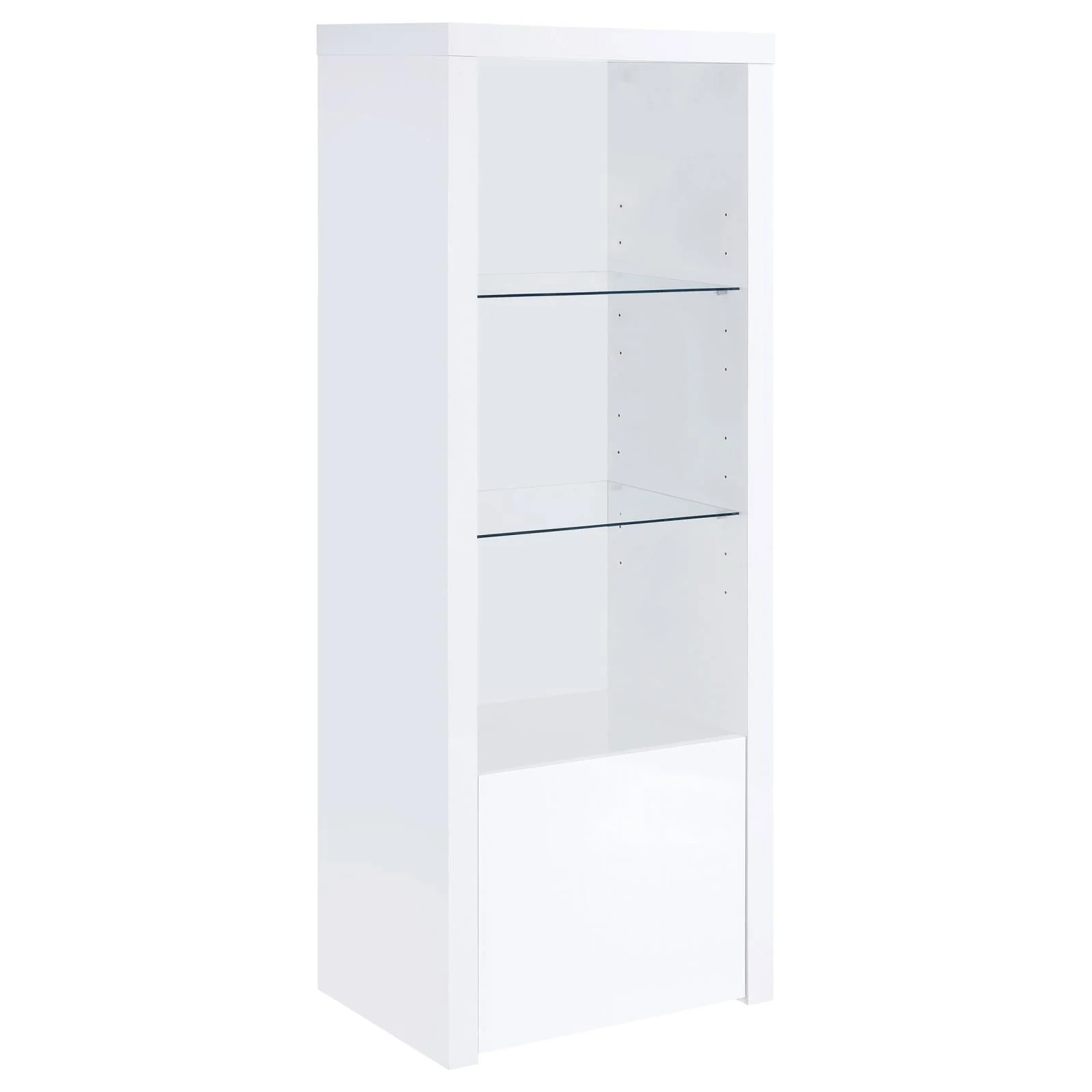 Jude 3-shelf Wood Media Tower High Gloss White - Image 3