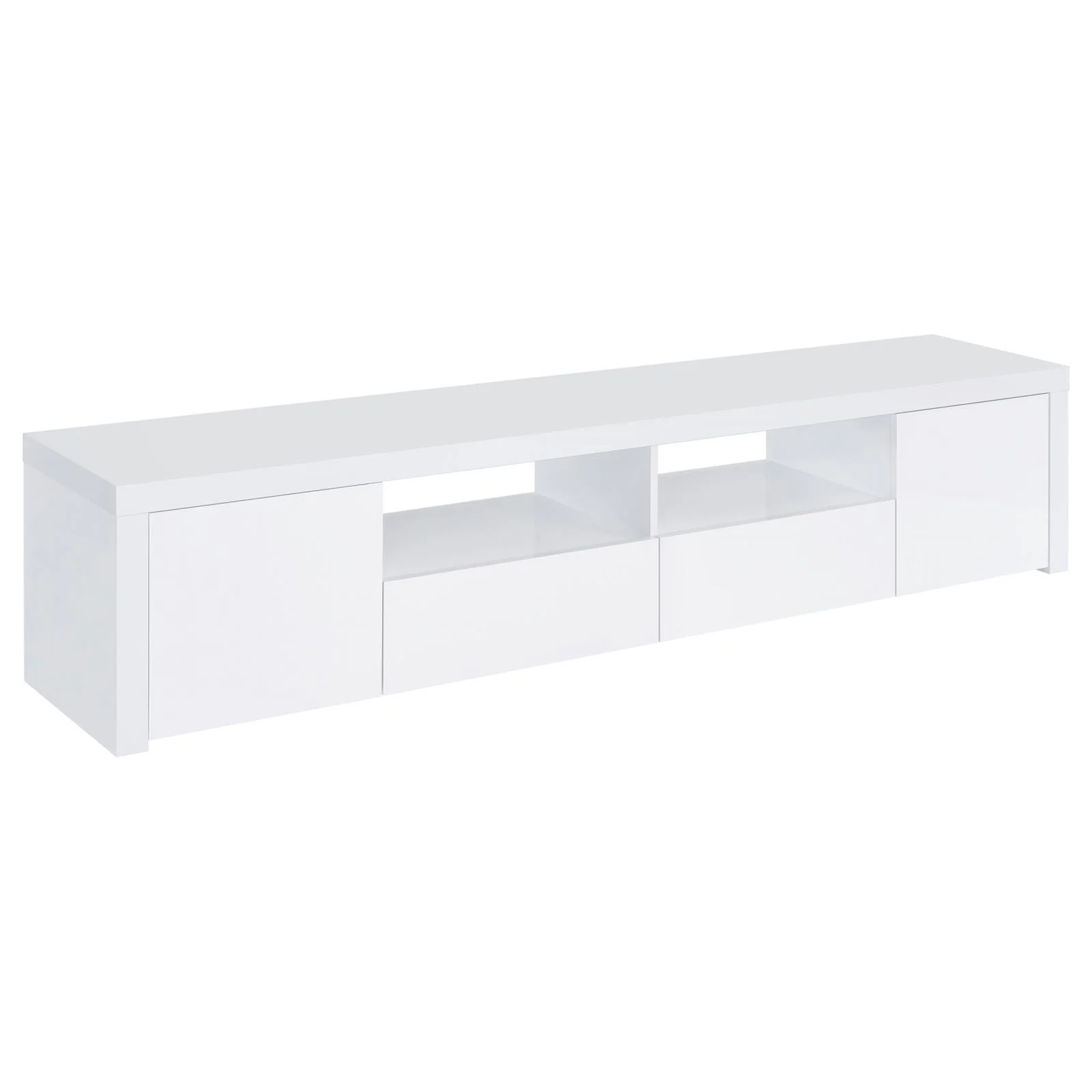 Jude 2-door Wood 79" TV Stand High Gloss White - Image 3