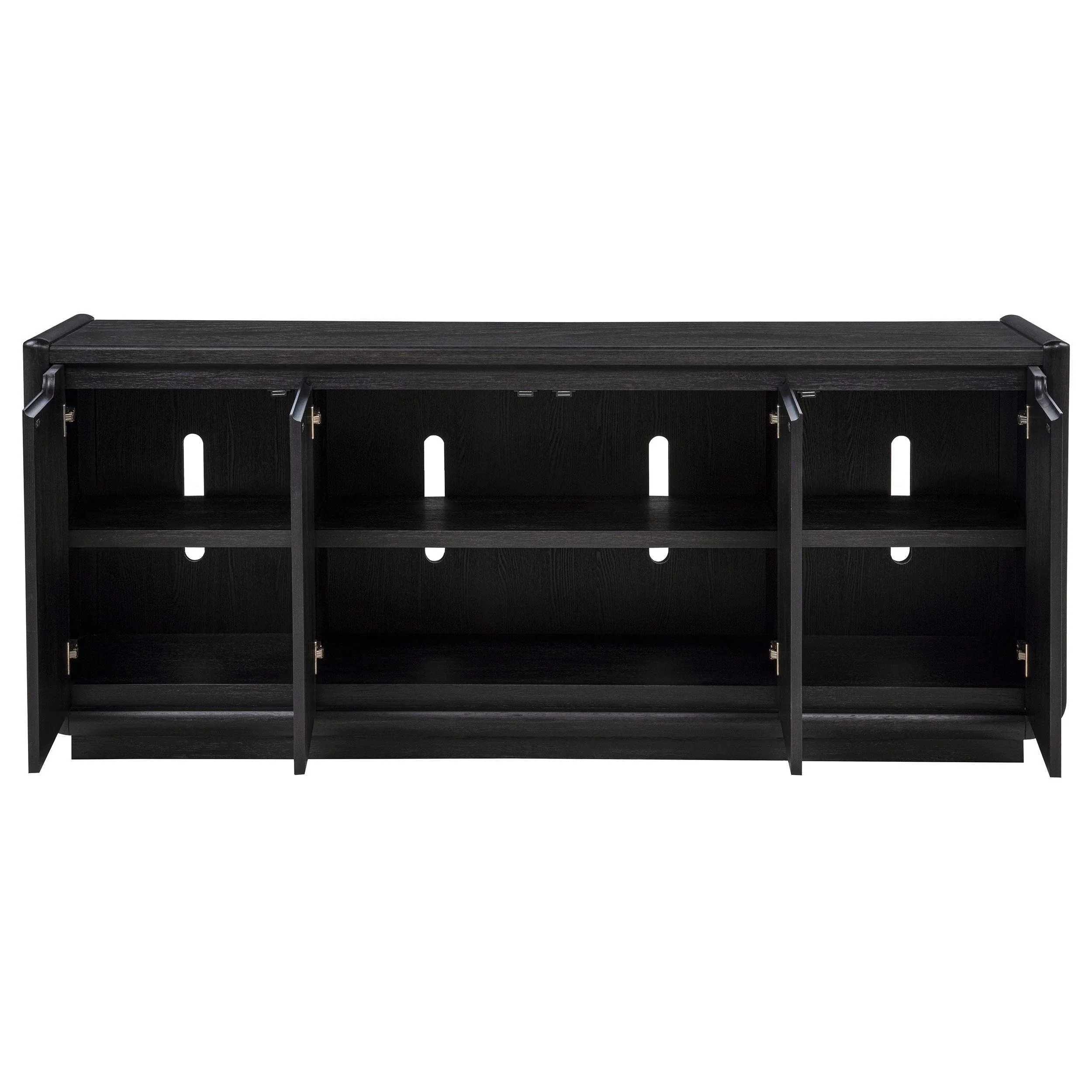 Leandro 72-inch 4-door TV Stand Media Console Burnished Black - Image 3