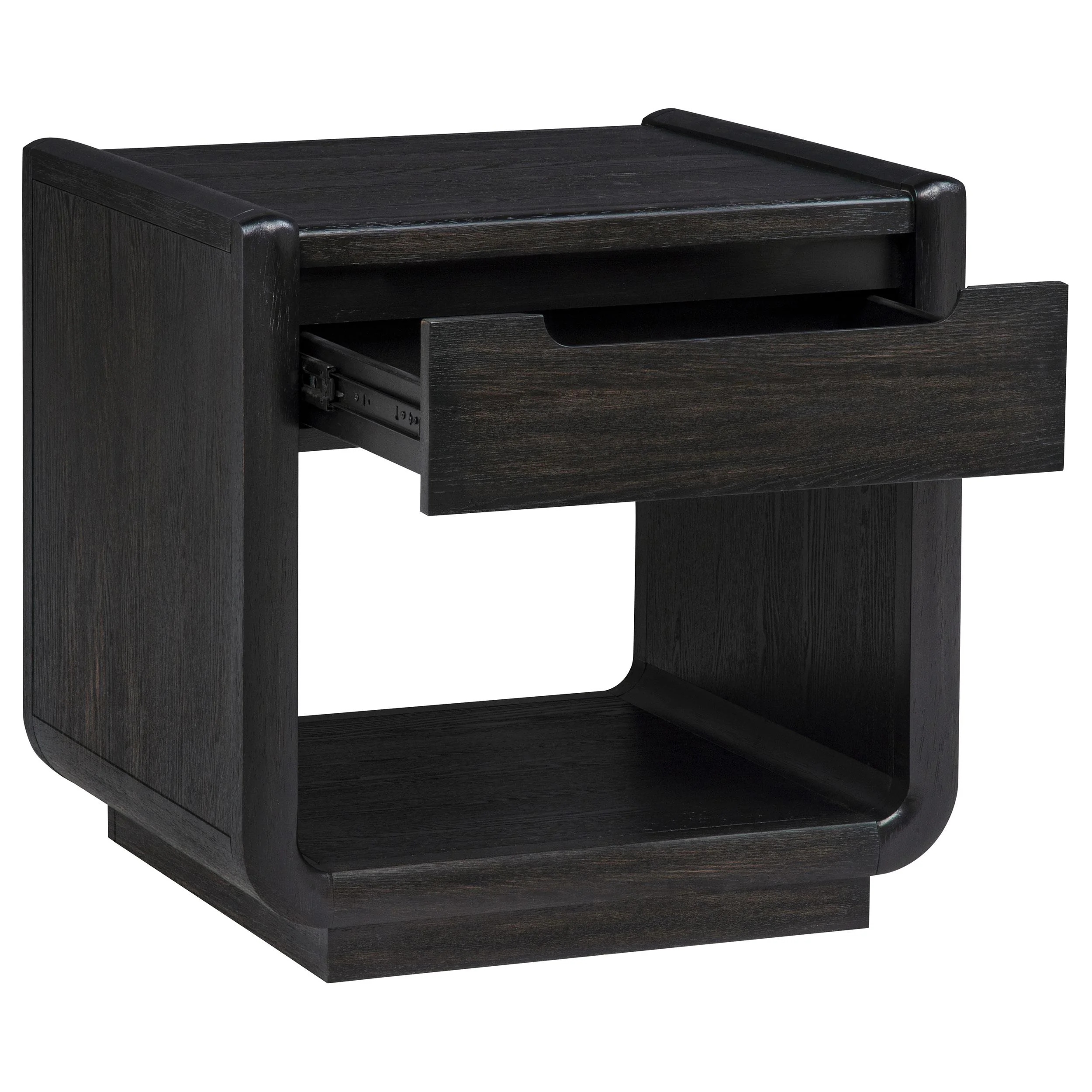 Leandro 1-drawer Wood Occasional Side End Table Burnished Black - Image 2