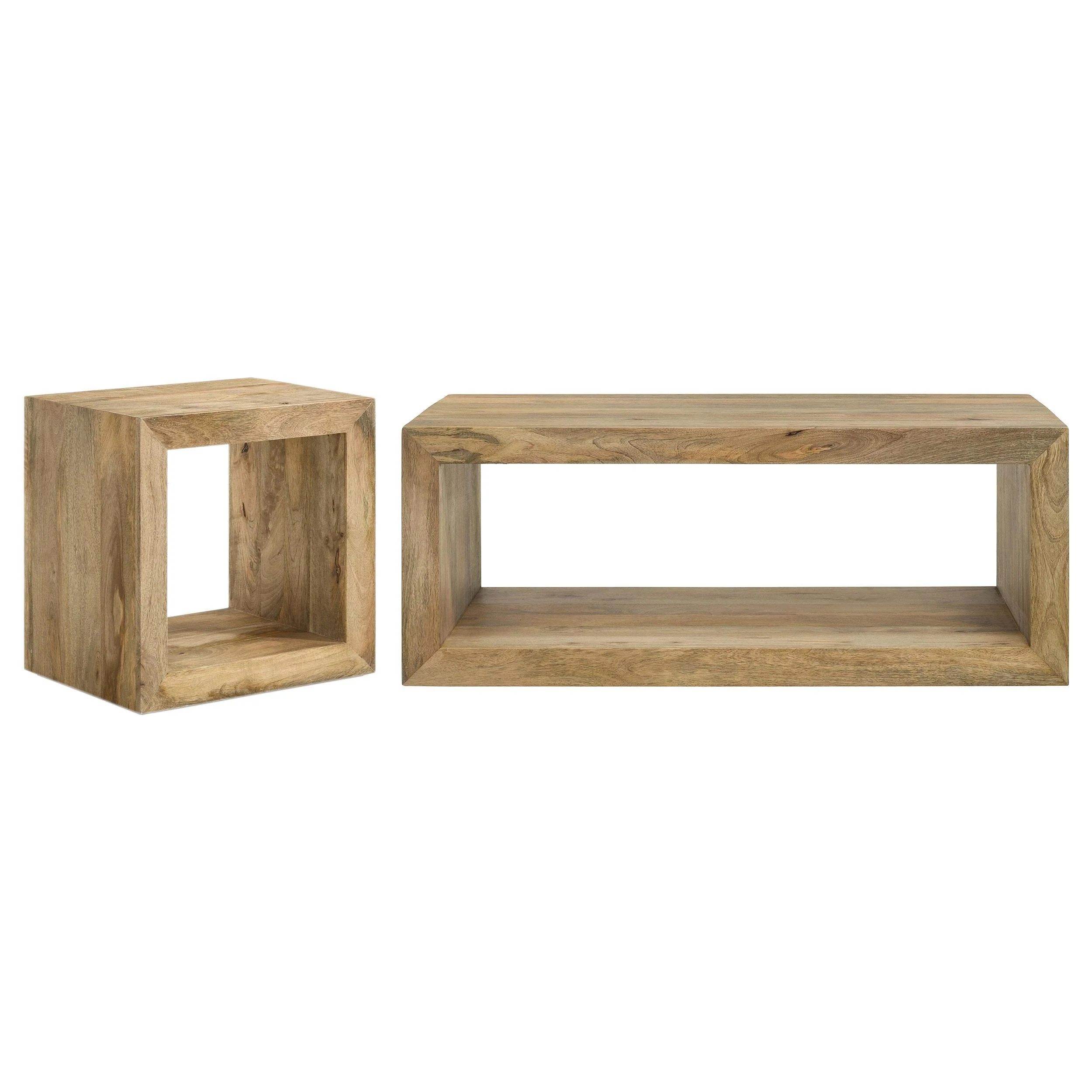 Benton 2-piece Solid Mango Coffee and End Table Set Natural - Image 2