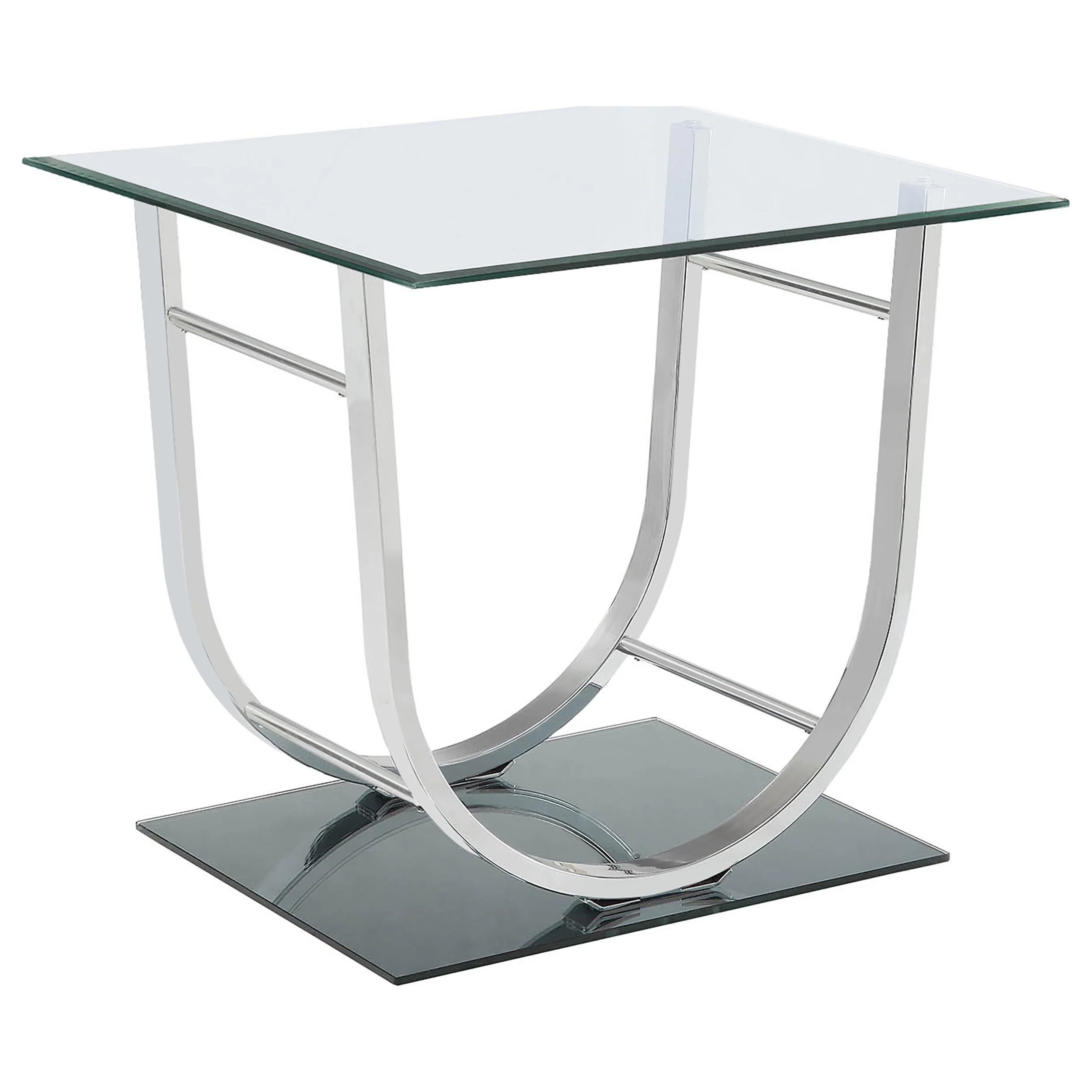 Danville 2-piece Glass Top Coffee and End Table Set Chrome - Image 3