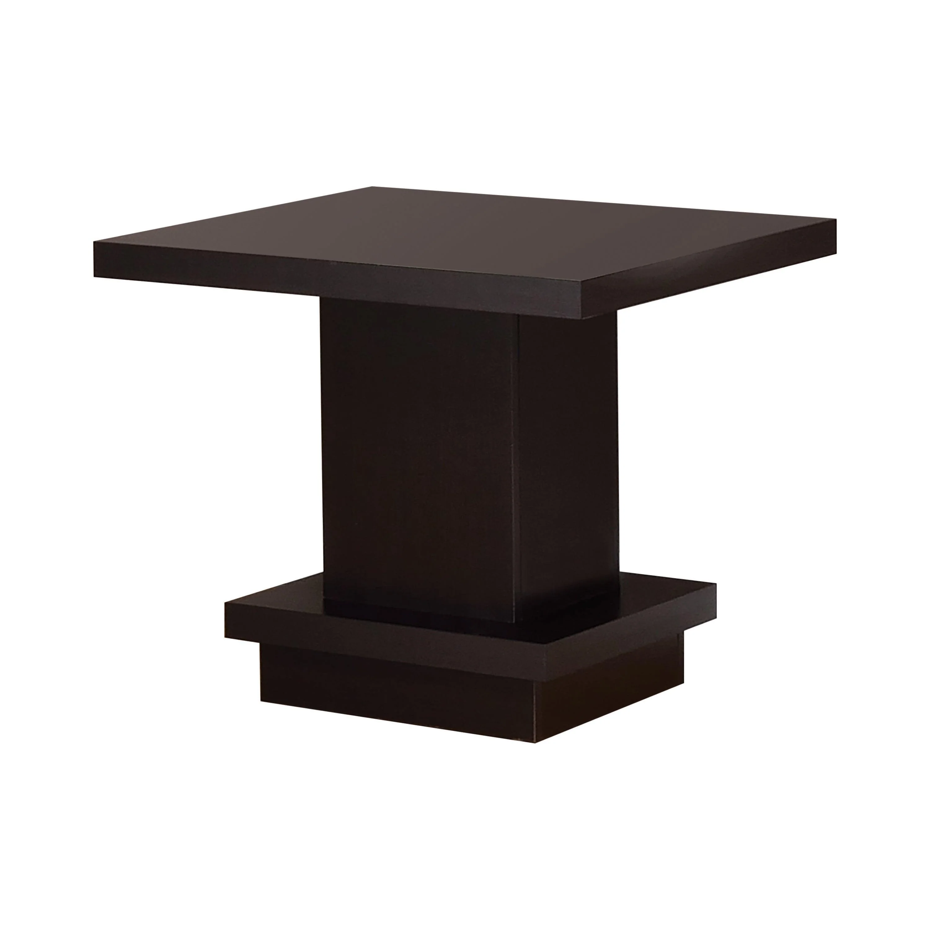 Reston Pedestal Square End Table Cappuccino - Image 3