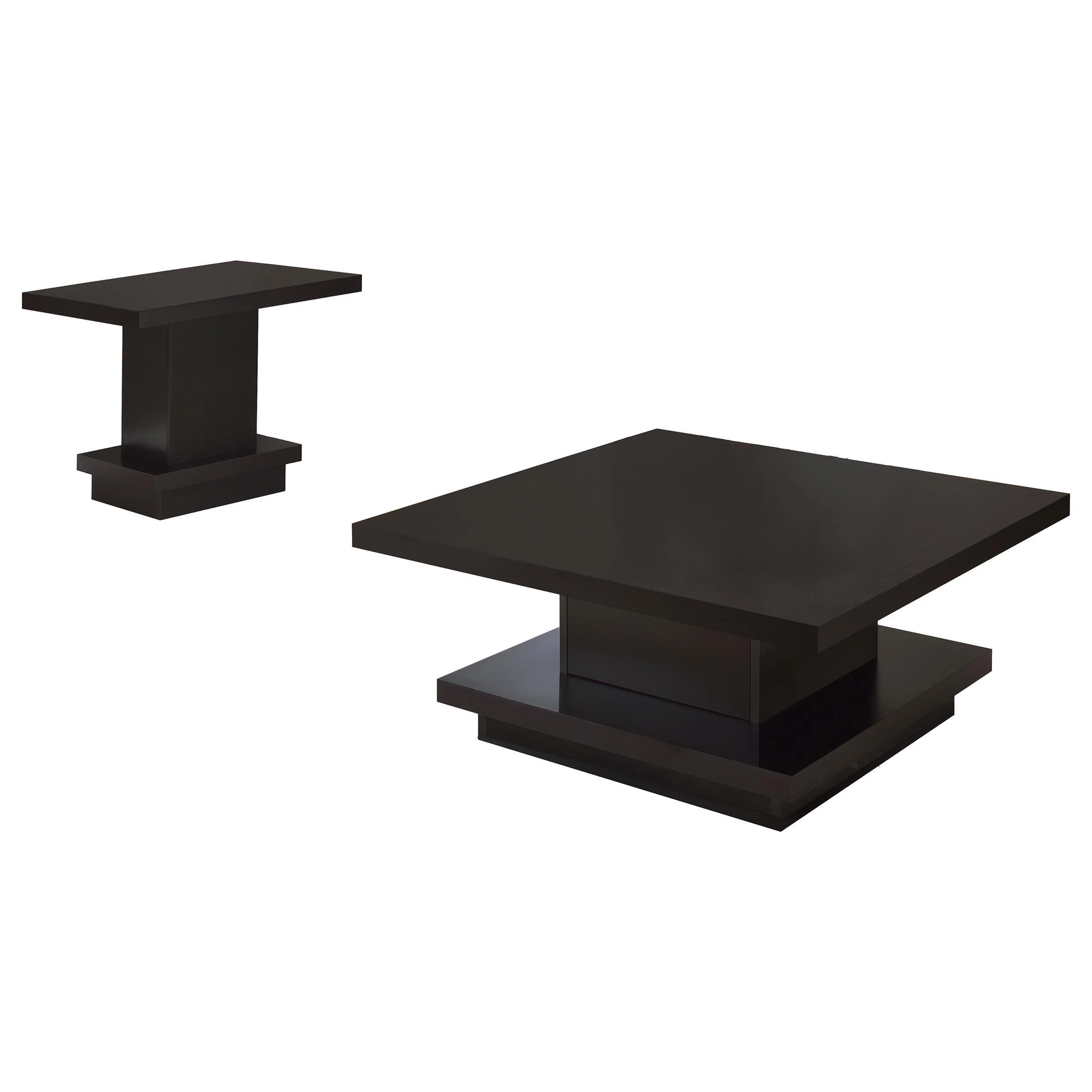Reston 2-piece Square Coffee and End Table Set Cappuccino - Image 2