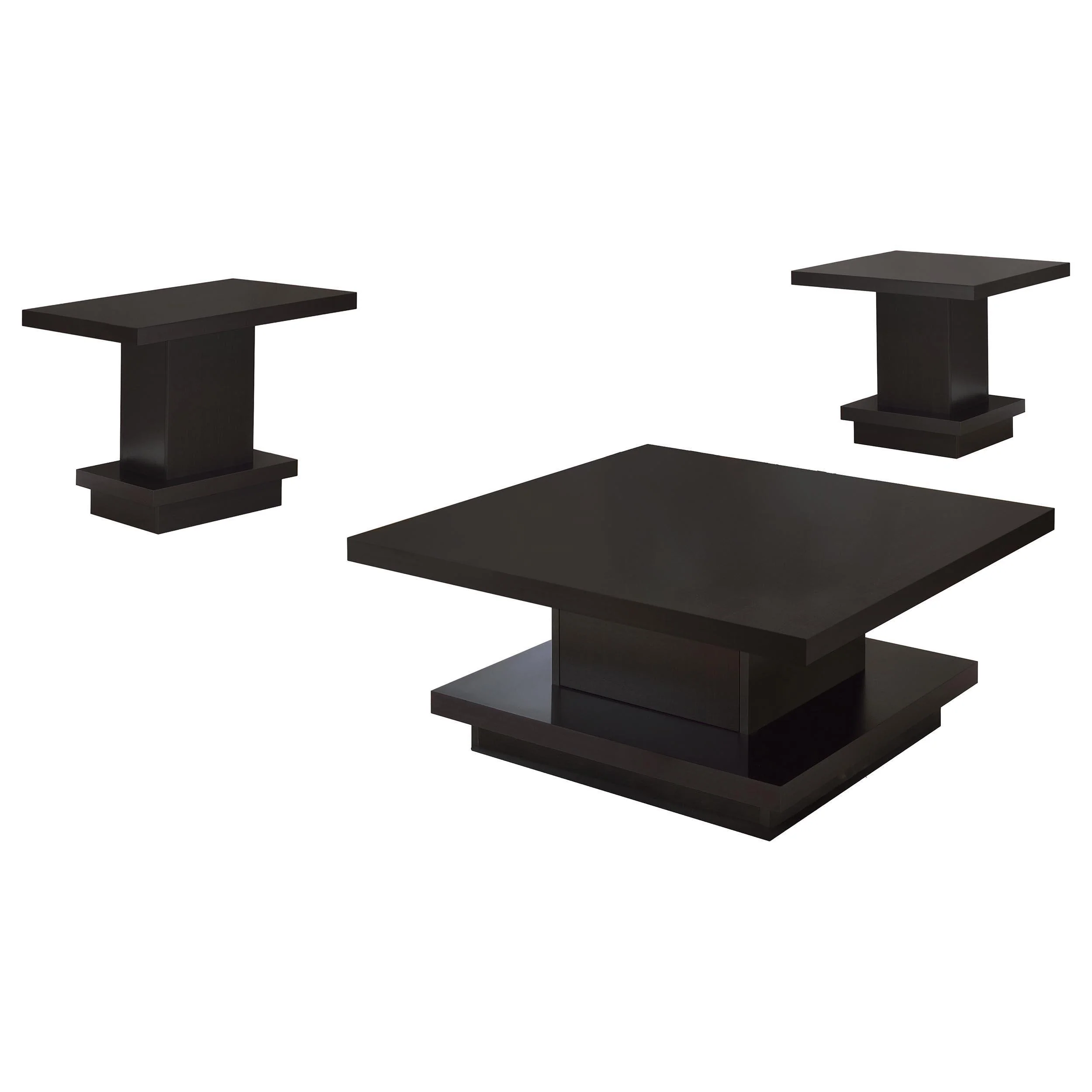 Reston 3-piece Square Coffee and End Table Set Cappuccino - Image 2