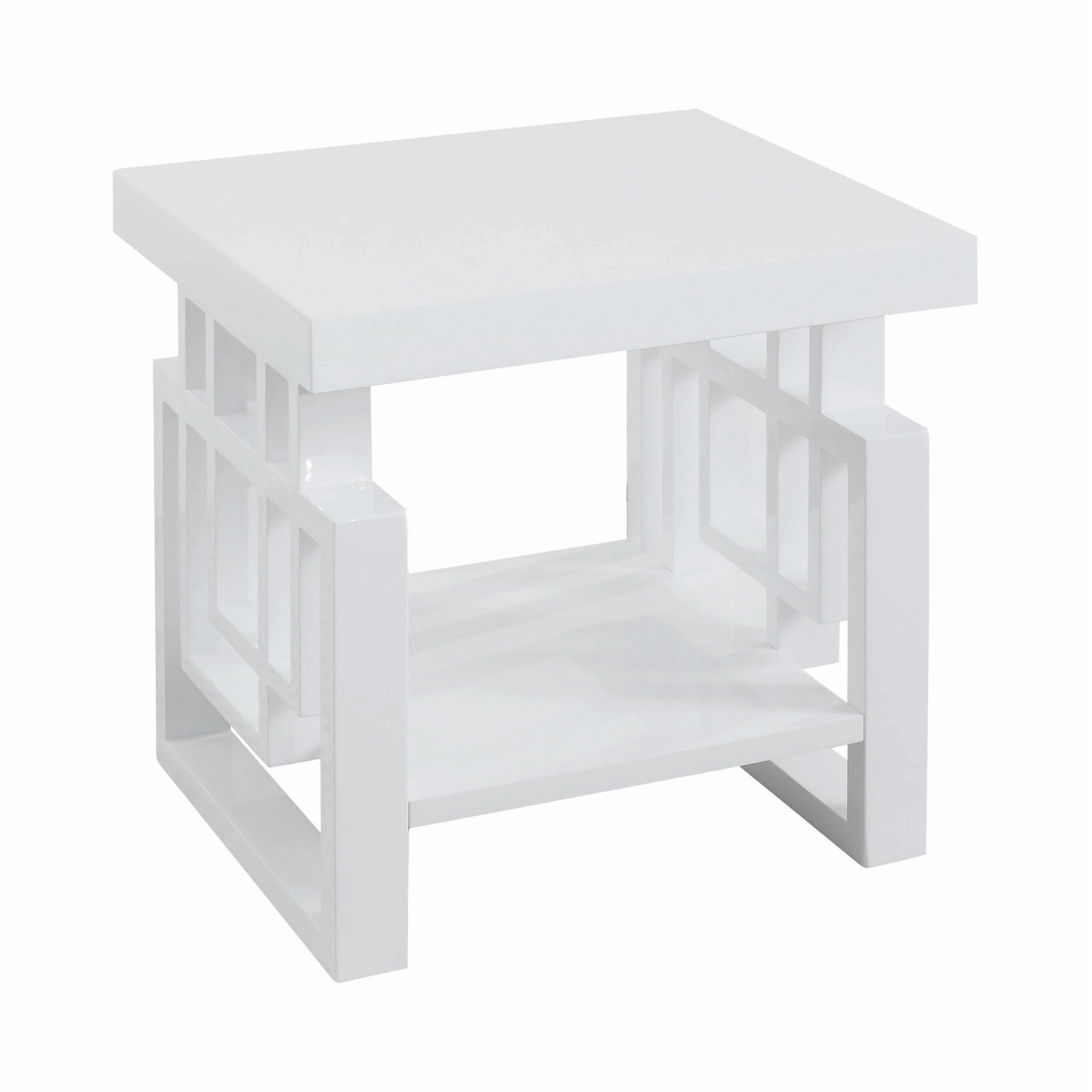 Schmitt Rectangular End Table High Glossy White - Image 3