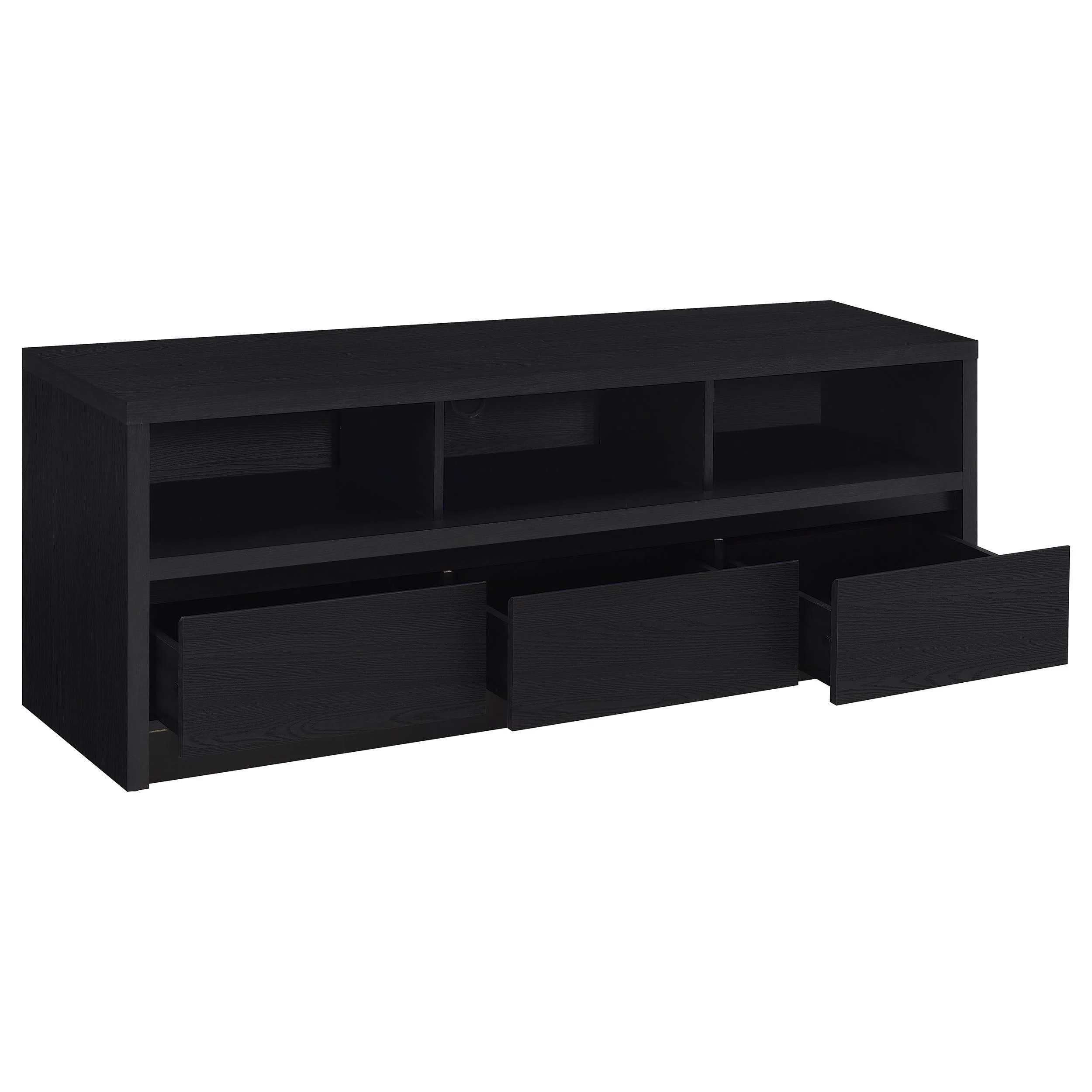 Rutland 59-inch 3-drawer TV Stand Media Console Black - Image 3