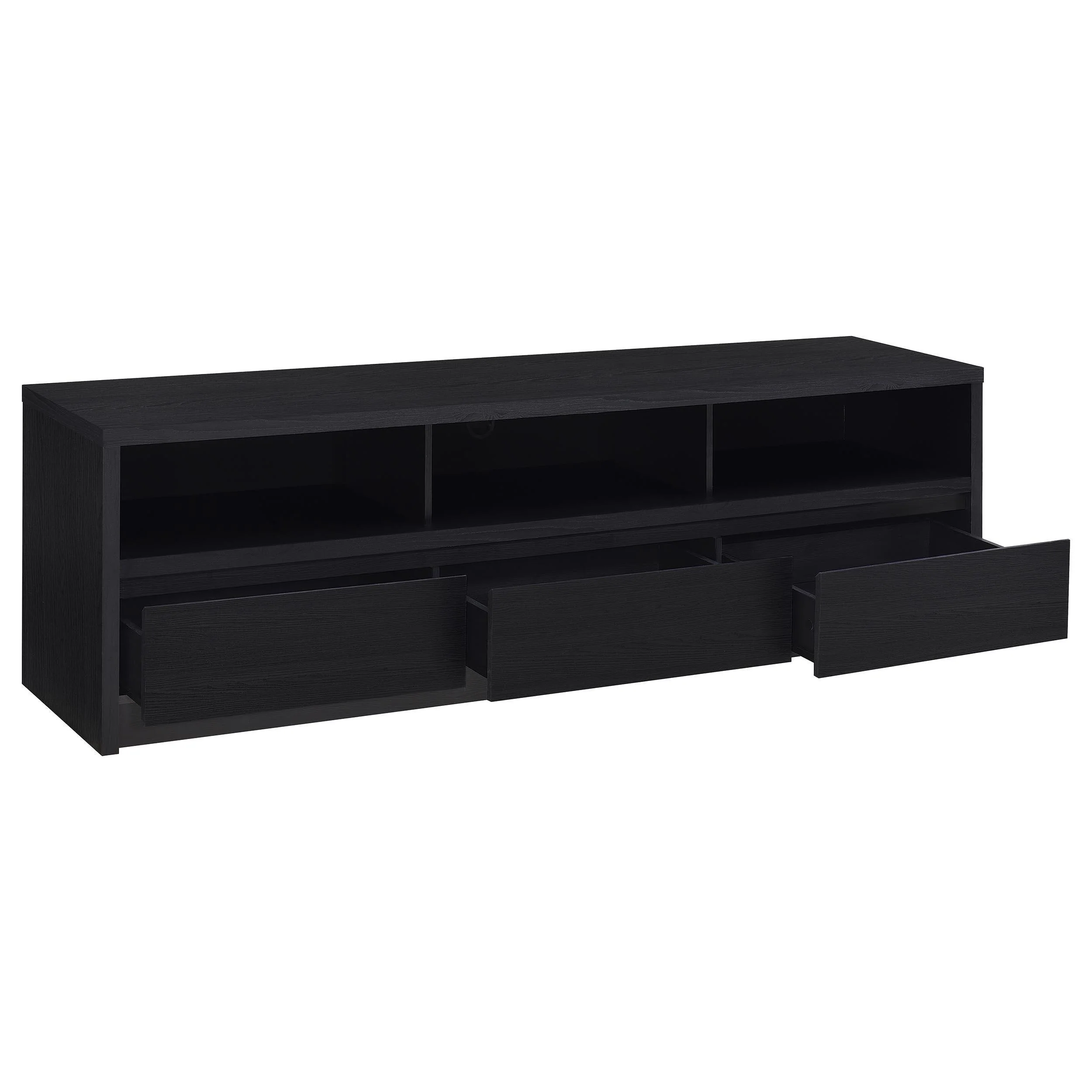 Rutland 78-inch 3-drawer TV Stand Media Console Black - Image 3