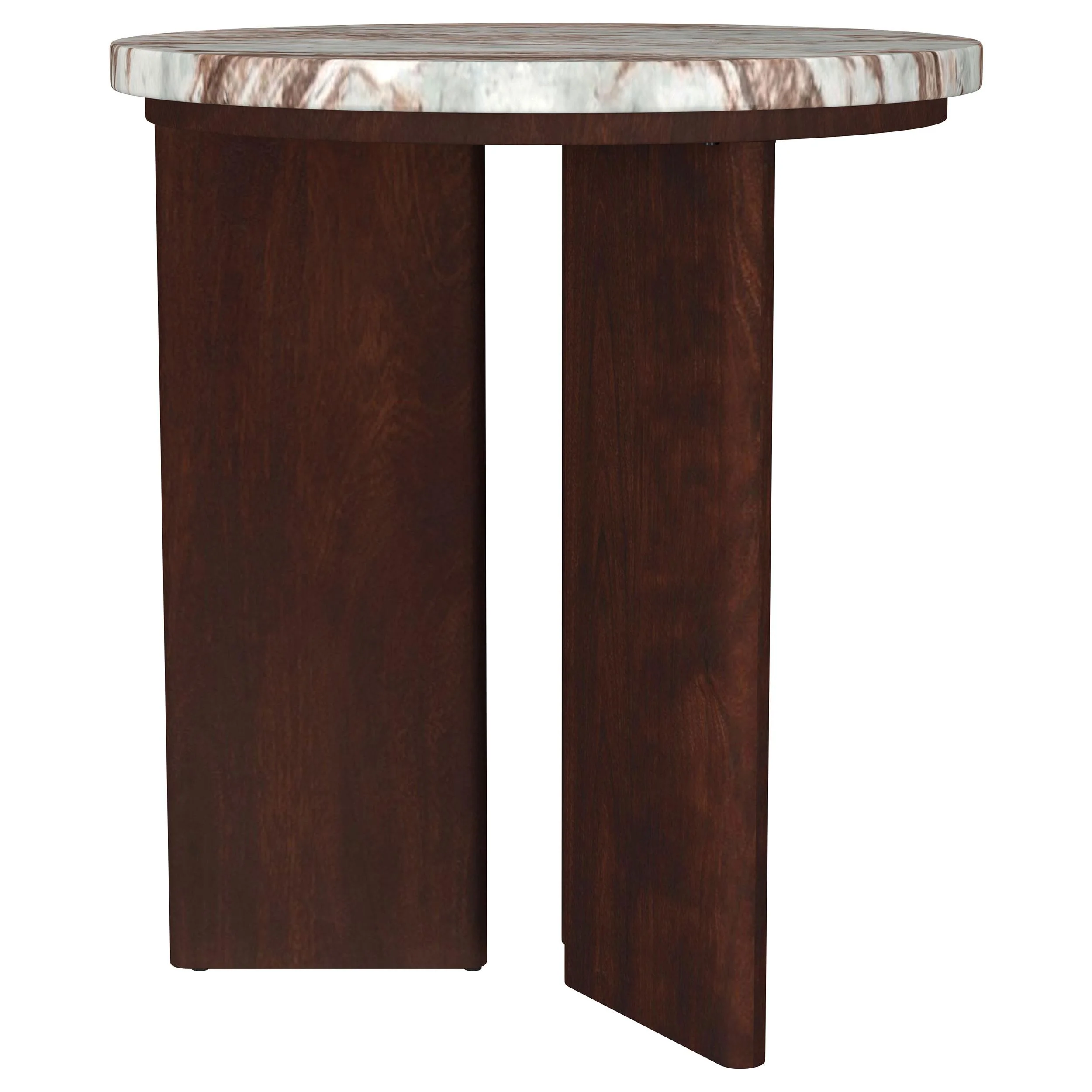Jenna 3-piece Round Marble Top Coffee Table Set Brown - Image 3