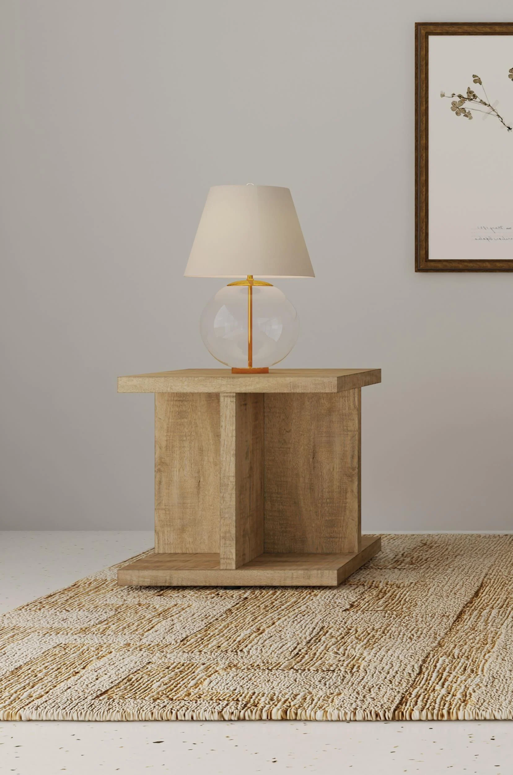 Cortona Square Engineered Wood End Side Table Mango - Image 2