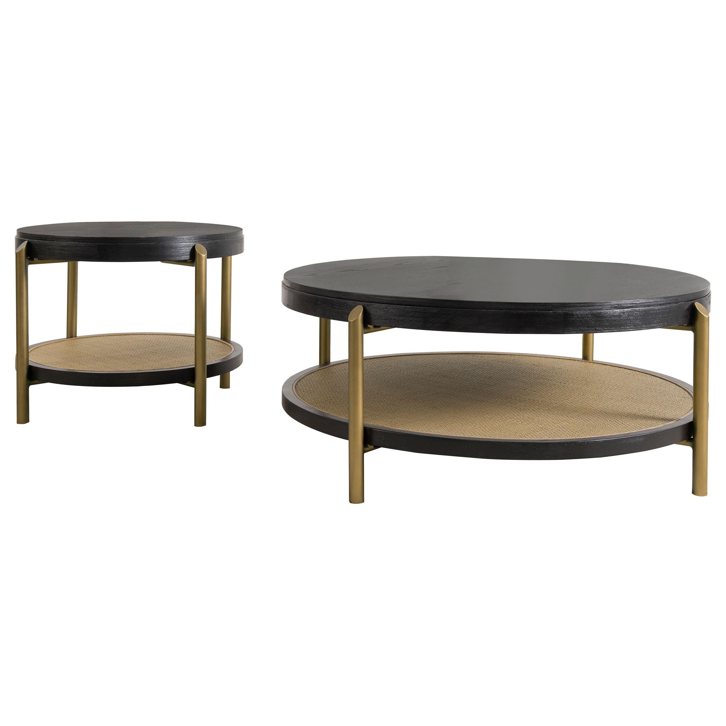 Arini 2-piece Round Coffee and End Table Set Black - Image 2