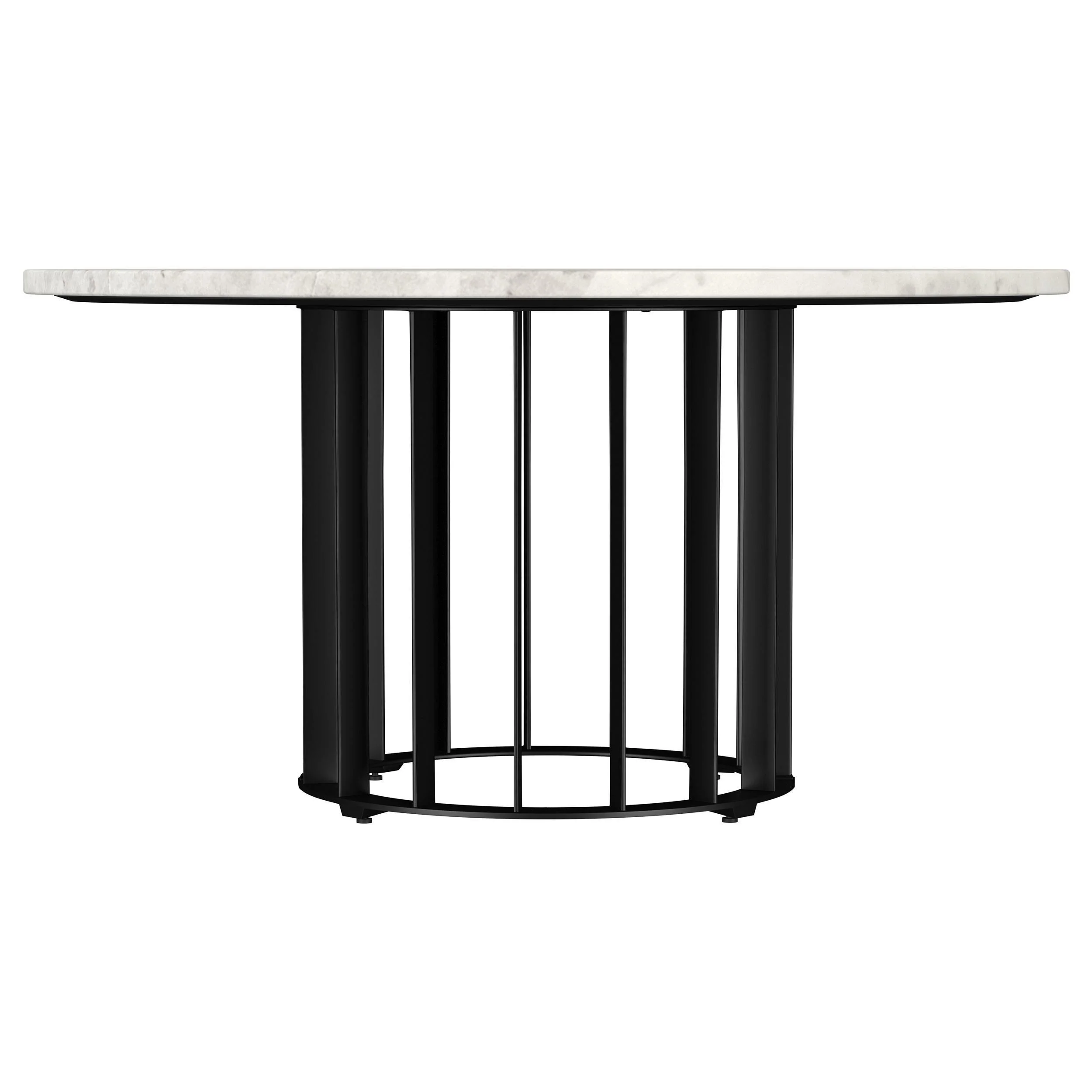 Haven Round Genuine White Marble Top Coffee Table Black - Image 3