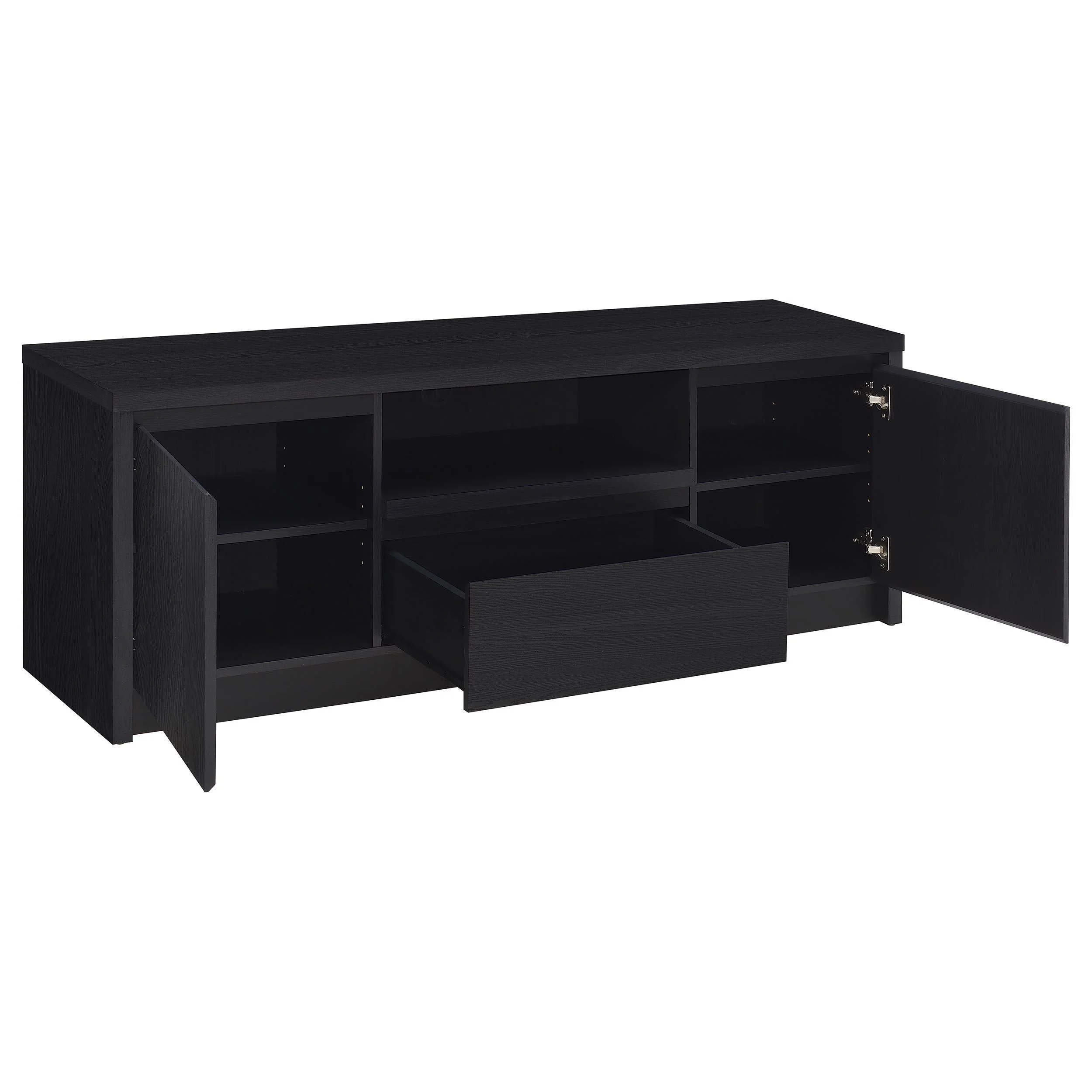 Winfield 60-inch 2-door TV Stand Media Console Black - Image 3