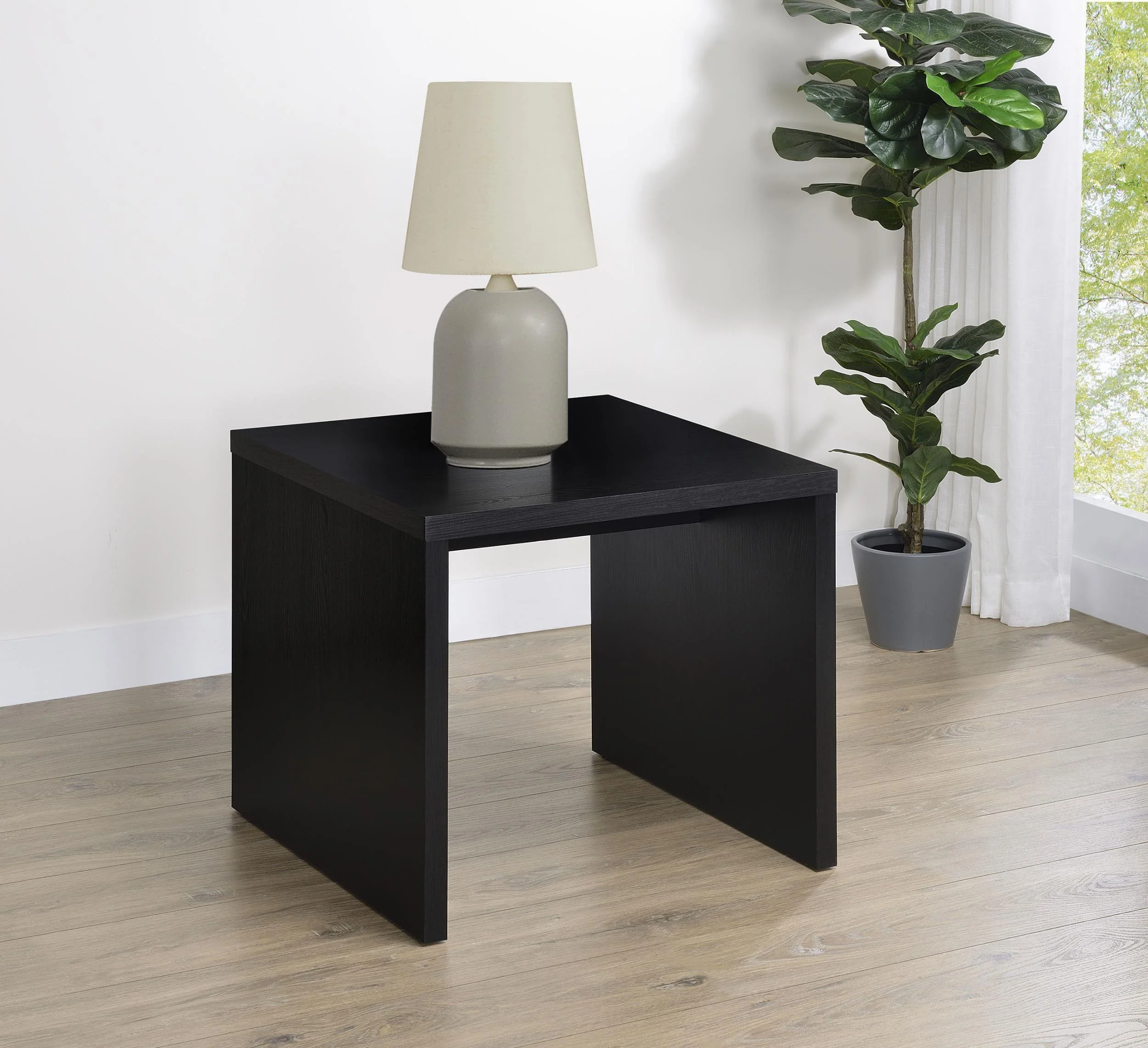 Knapp Engineered Wood Square Side End Table Black - Image 2