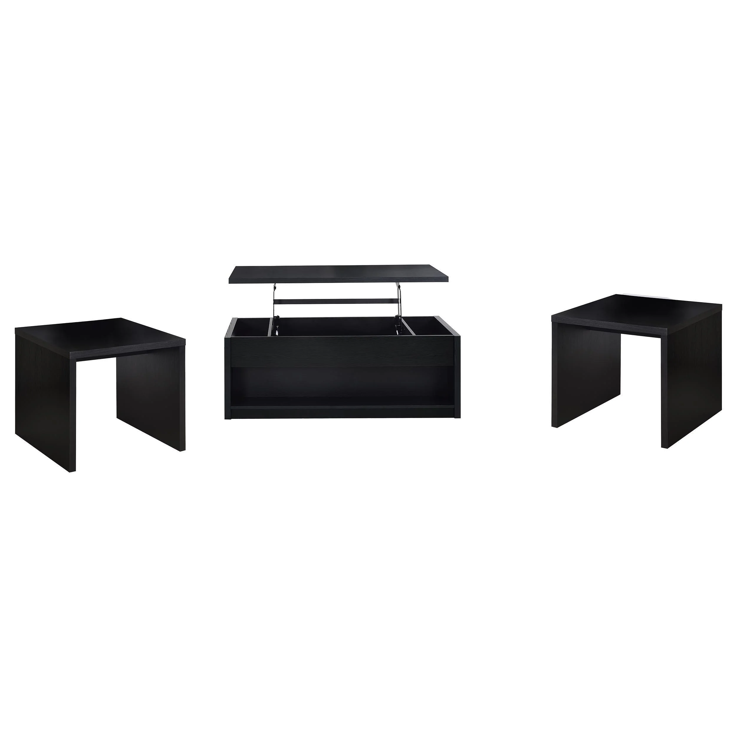 Knapp 3-piece Lift Top Coffee Table Set Black - Image 2