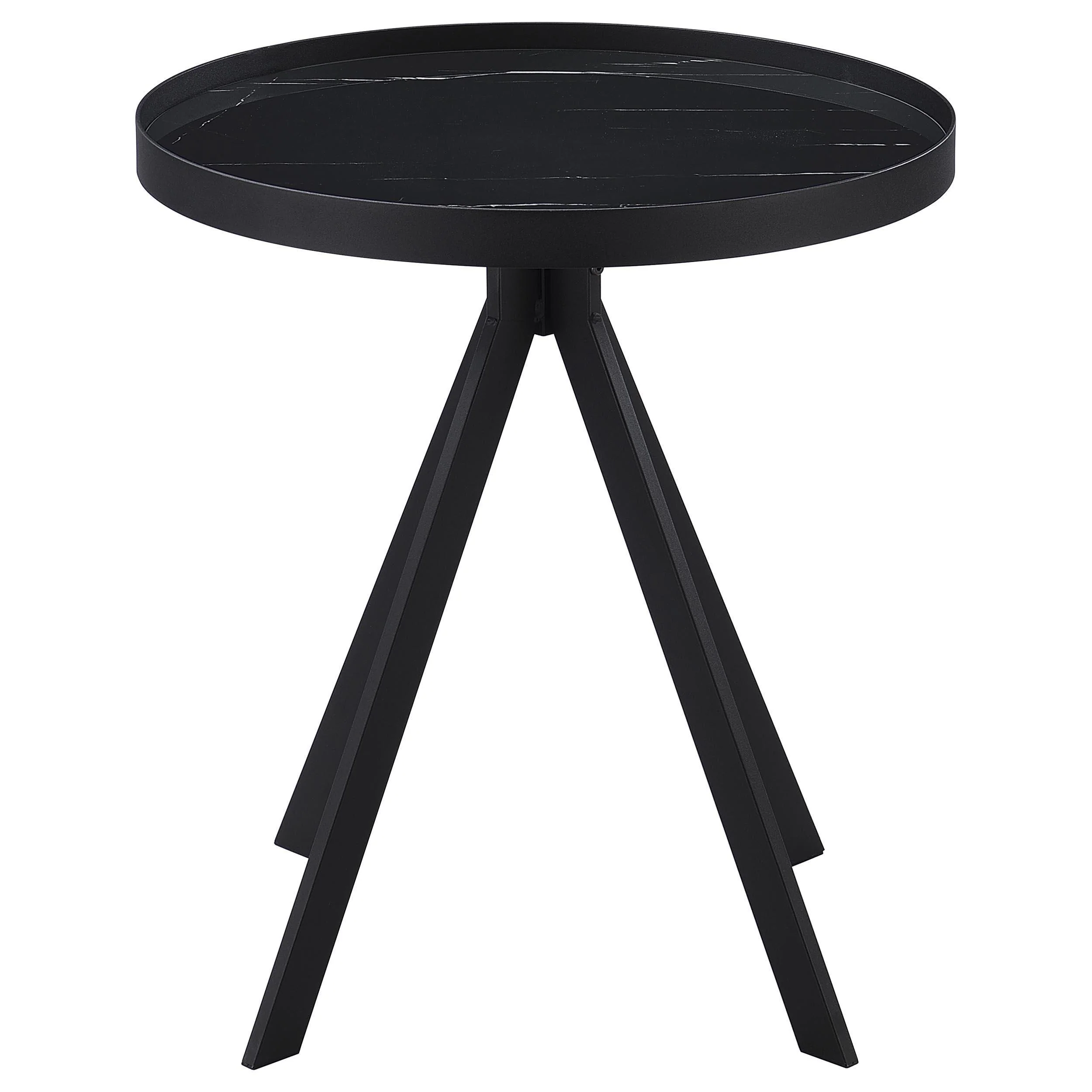 Briggs 2-piece Round Coffee and End Table Set Black - Image 3