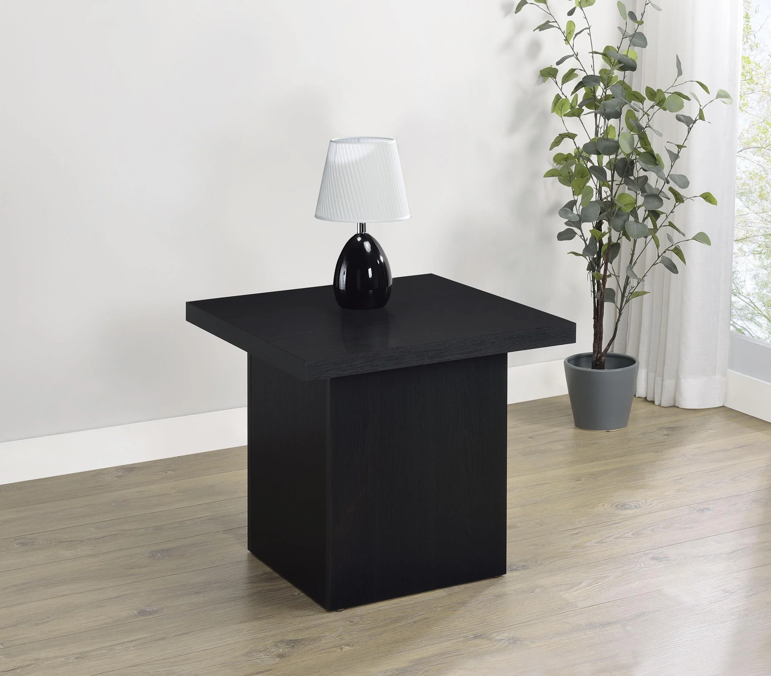 Max Square Engineered Laminate End Side Table Black - Image 2