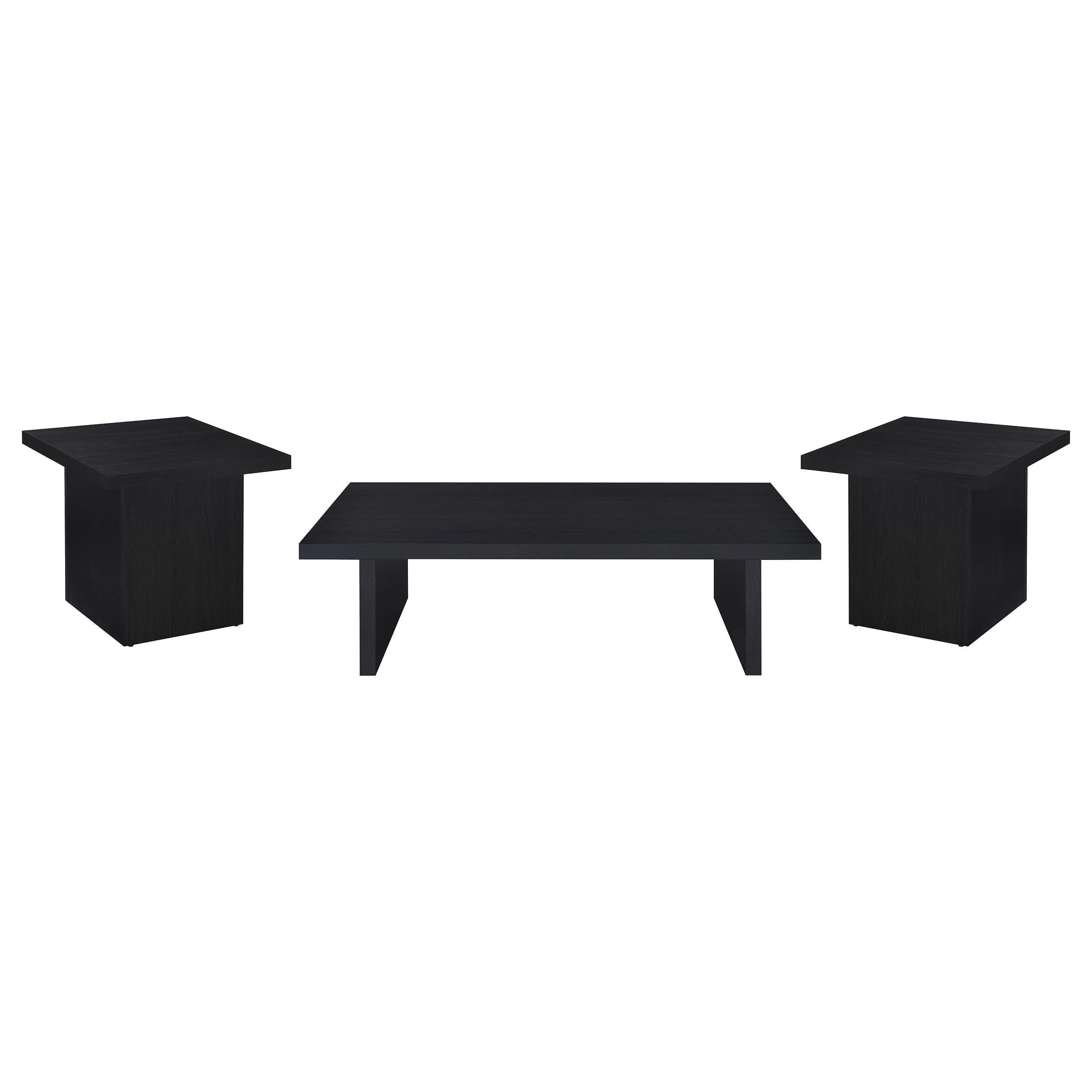 Max 3-piece Rectangular Coffee and End Table Set Black - Image 2