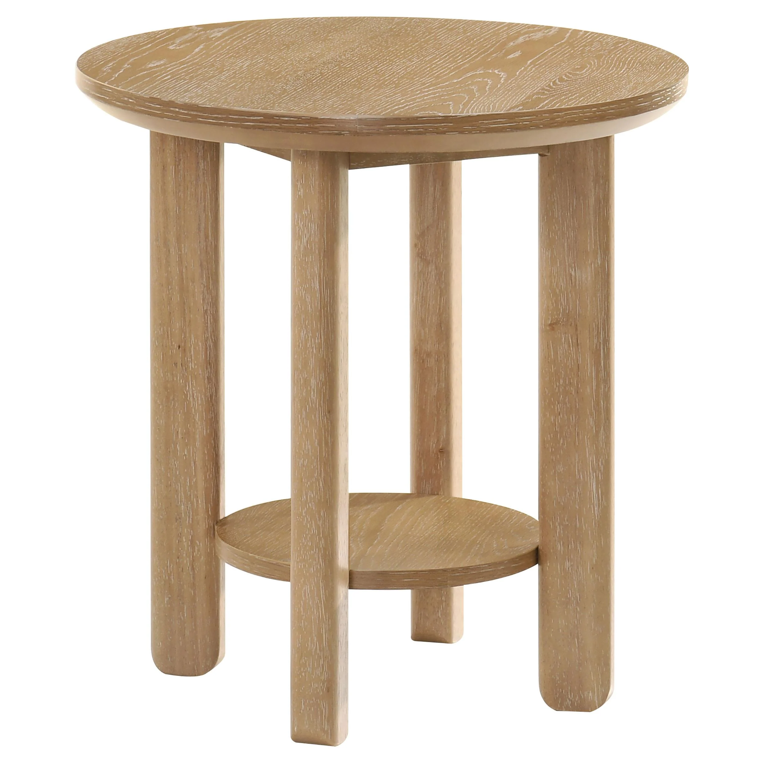 Ottowa 2-piece Round Wood Coffee Table Set Light Oak - Image 3