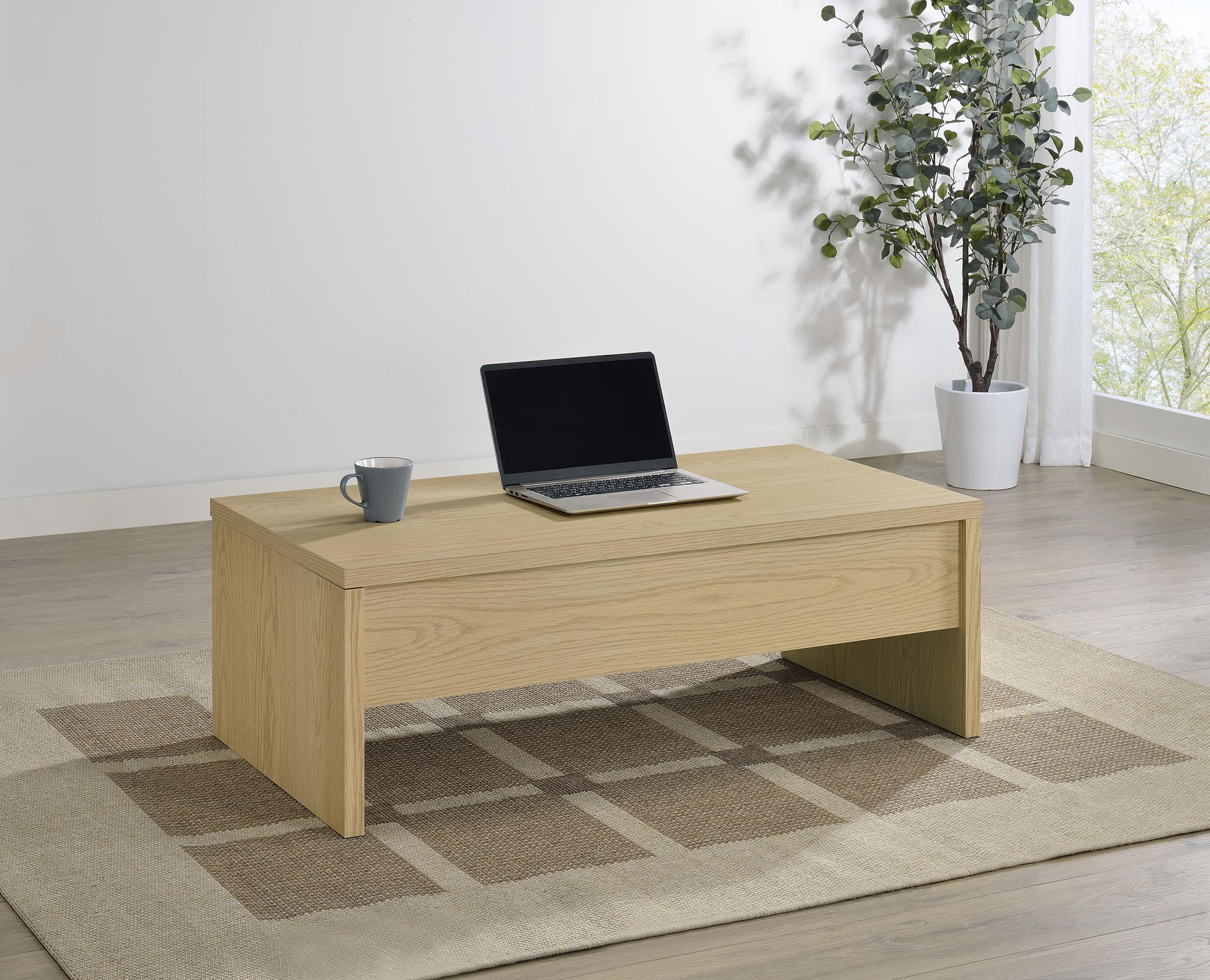 Canoga Engineered Wood Lift Top Coffee Table Light Oak - Image 3