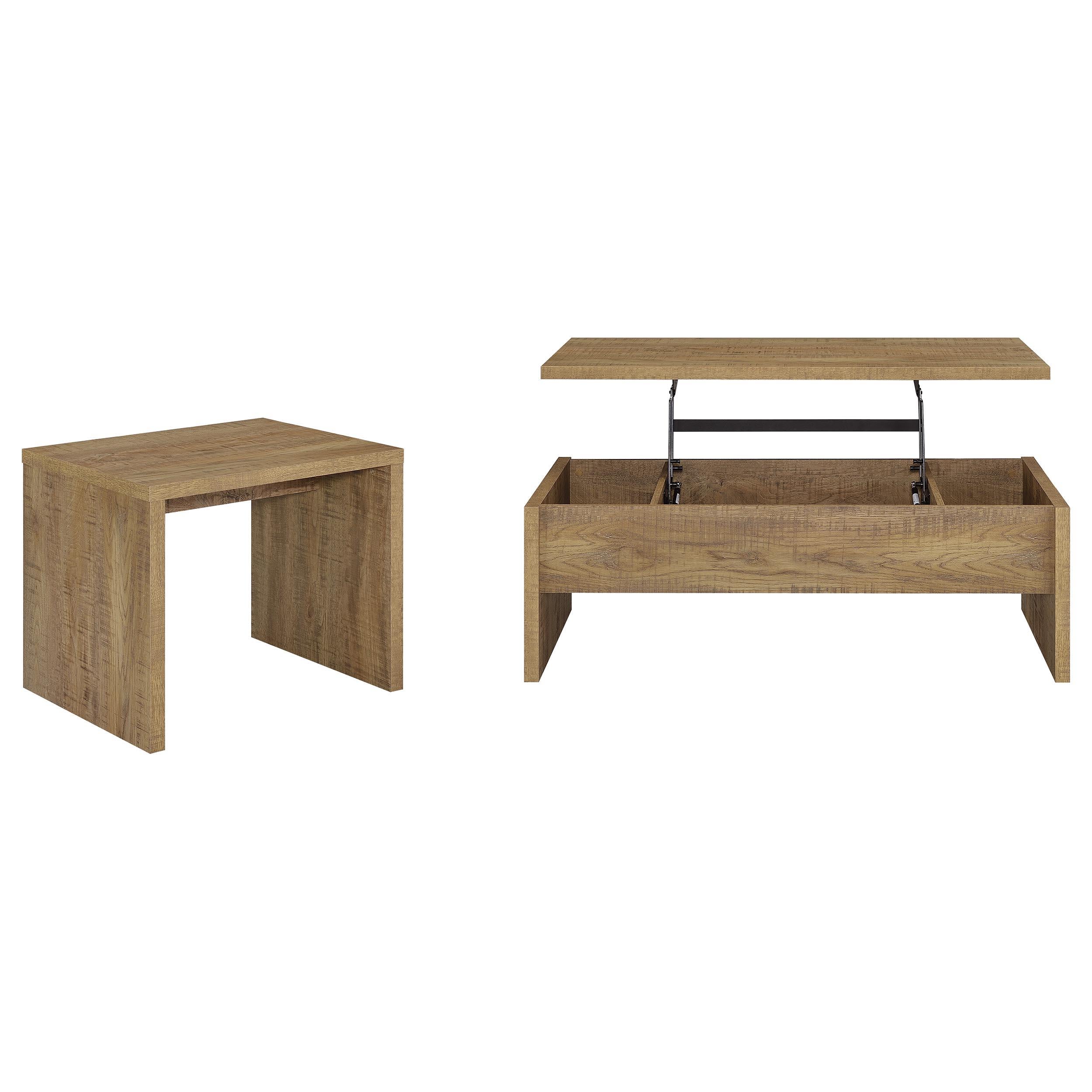 Canoga 2-piece Lift Top Cocktail Coffee Table Set Mango - Image 2