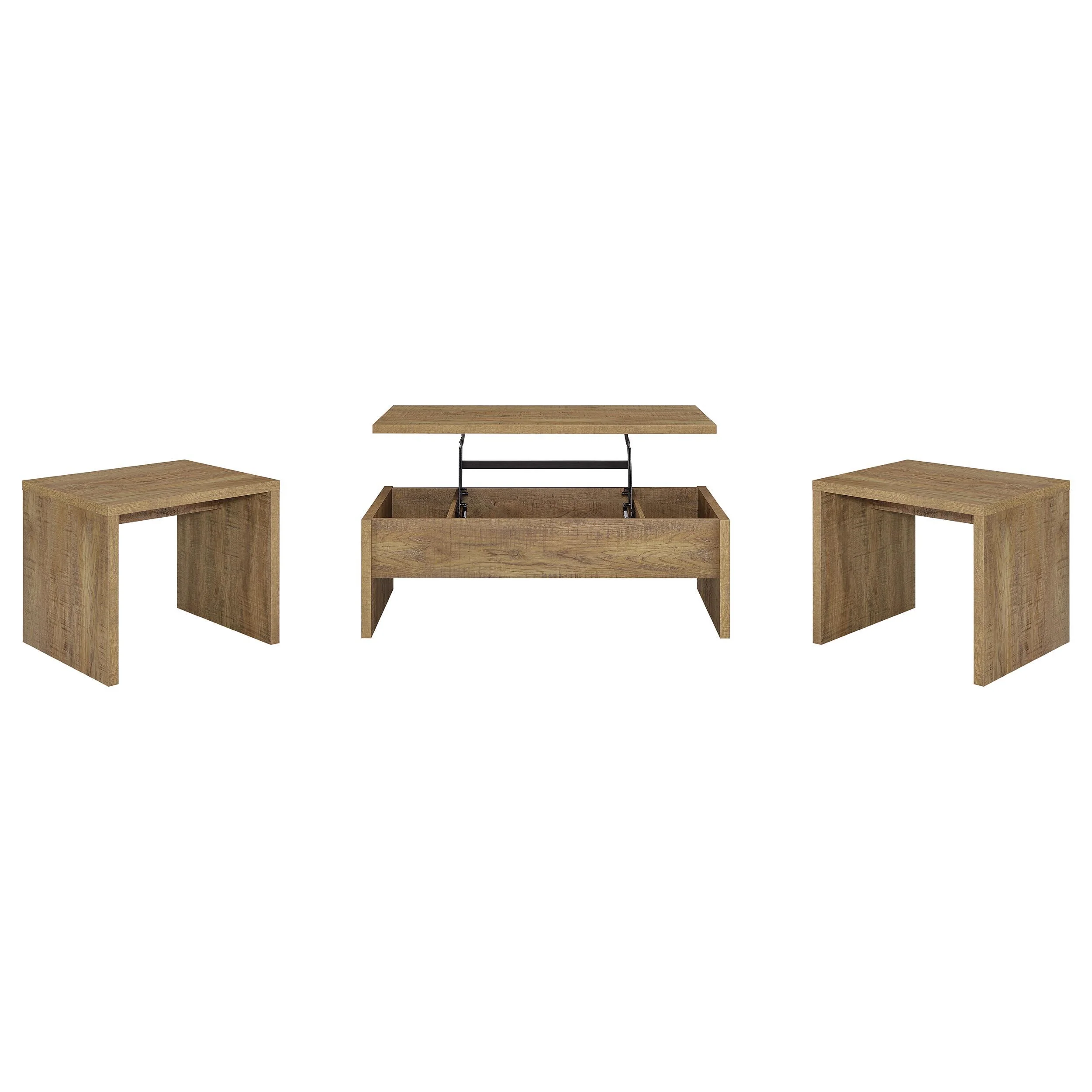 Canoga 3-piece Lift Top Cocktail Coffee Table Set Mango - Image 2