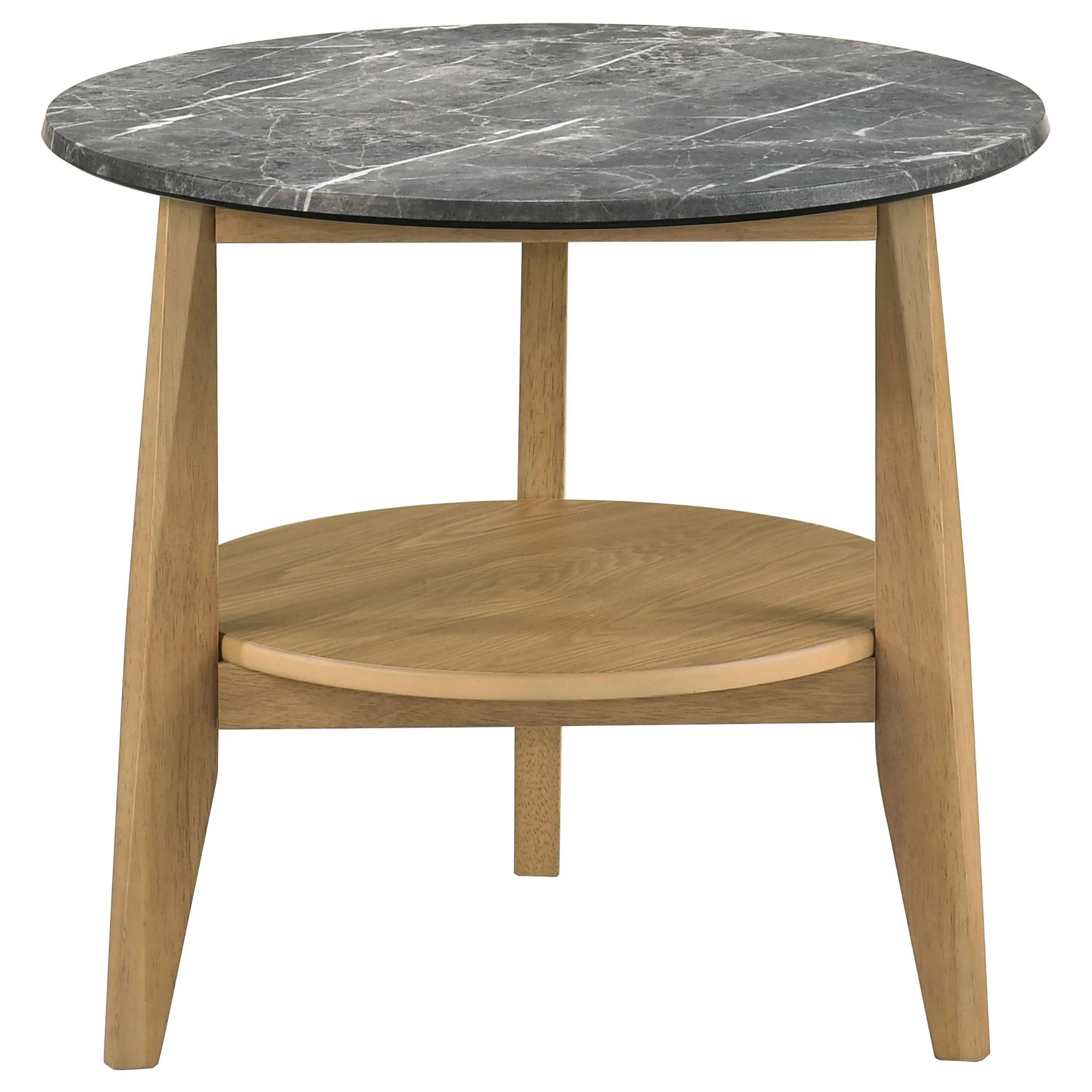 Bradley Round SmartTop End Side Table Grey and Natural - Image 3