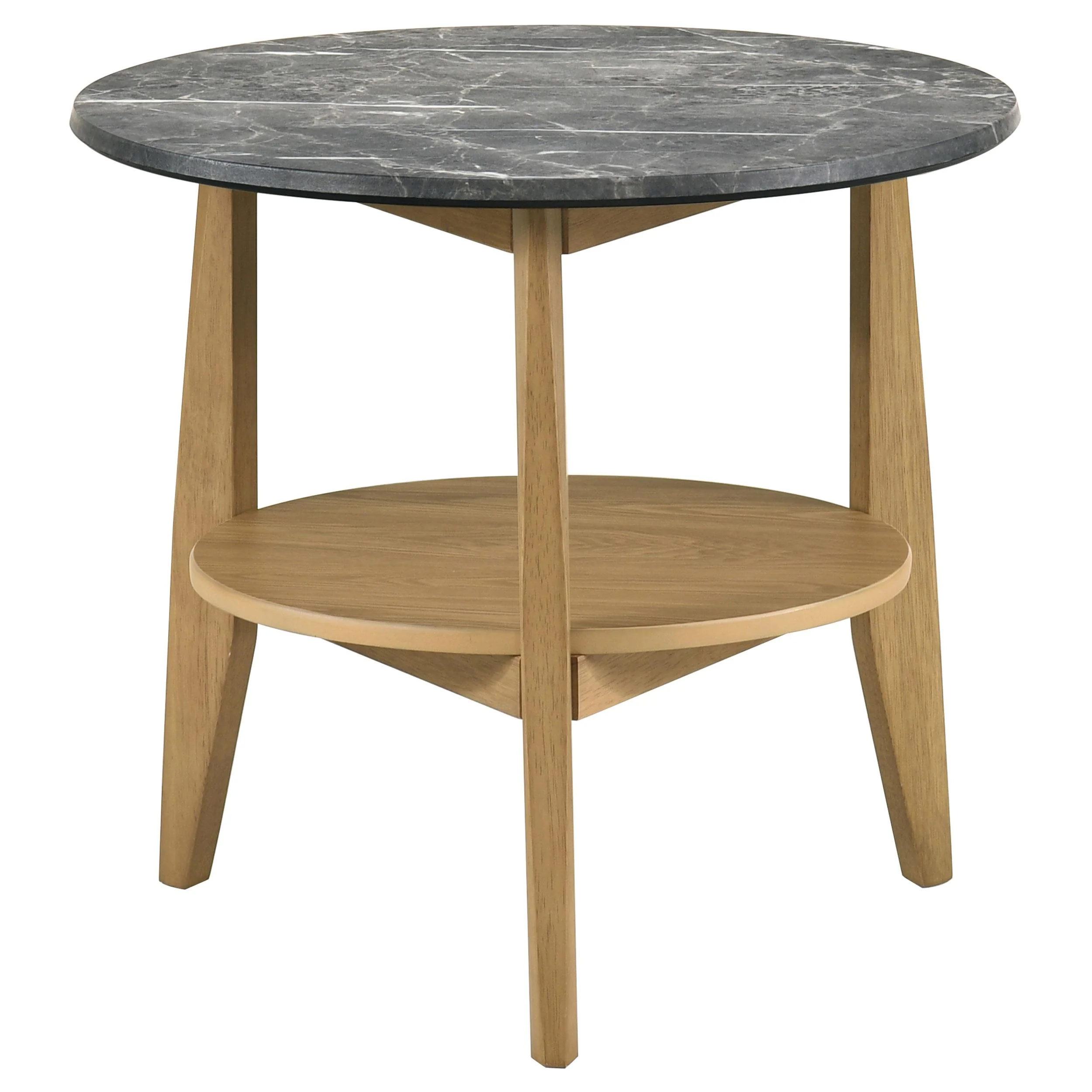Bradley 2-Piece Round SmartTop Coffee Table Set Grey and Natural - Image 3