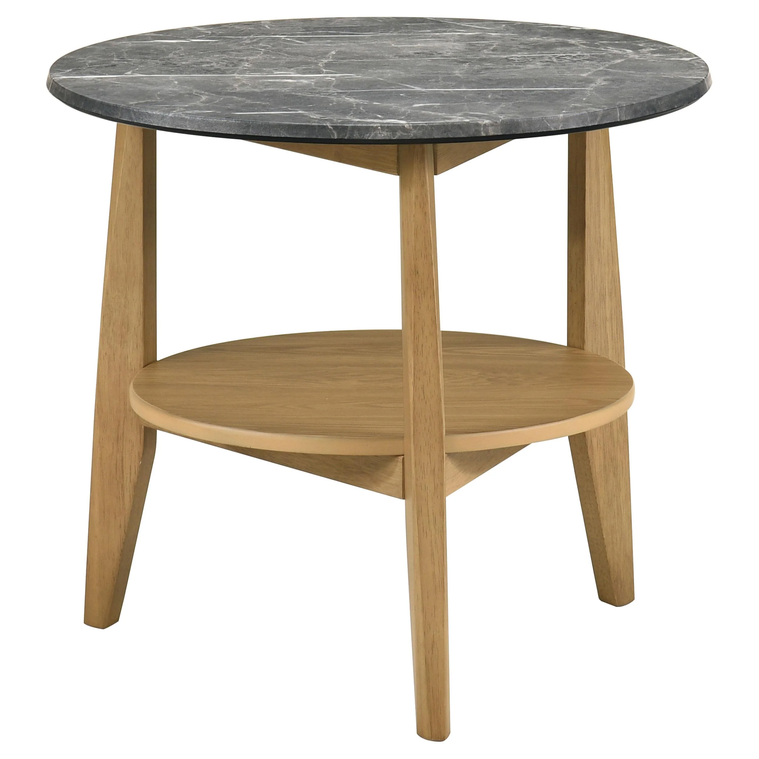 Bradley 3-Piece Round SmartTop Coffee Table Set Grey and Natural - Image 2