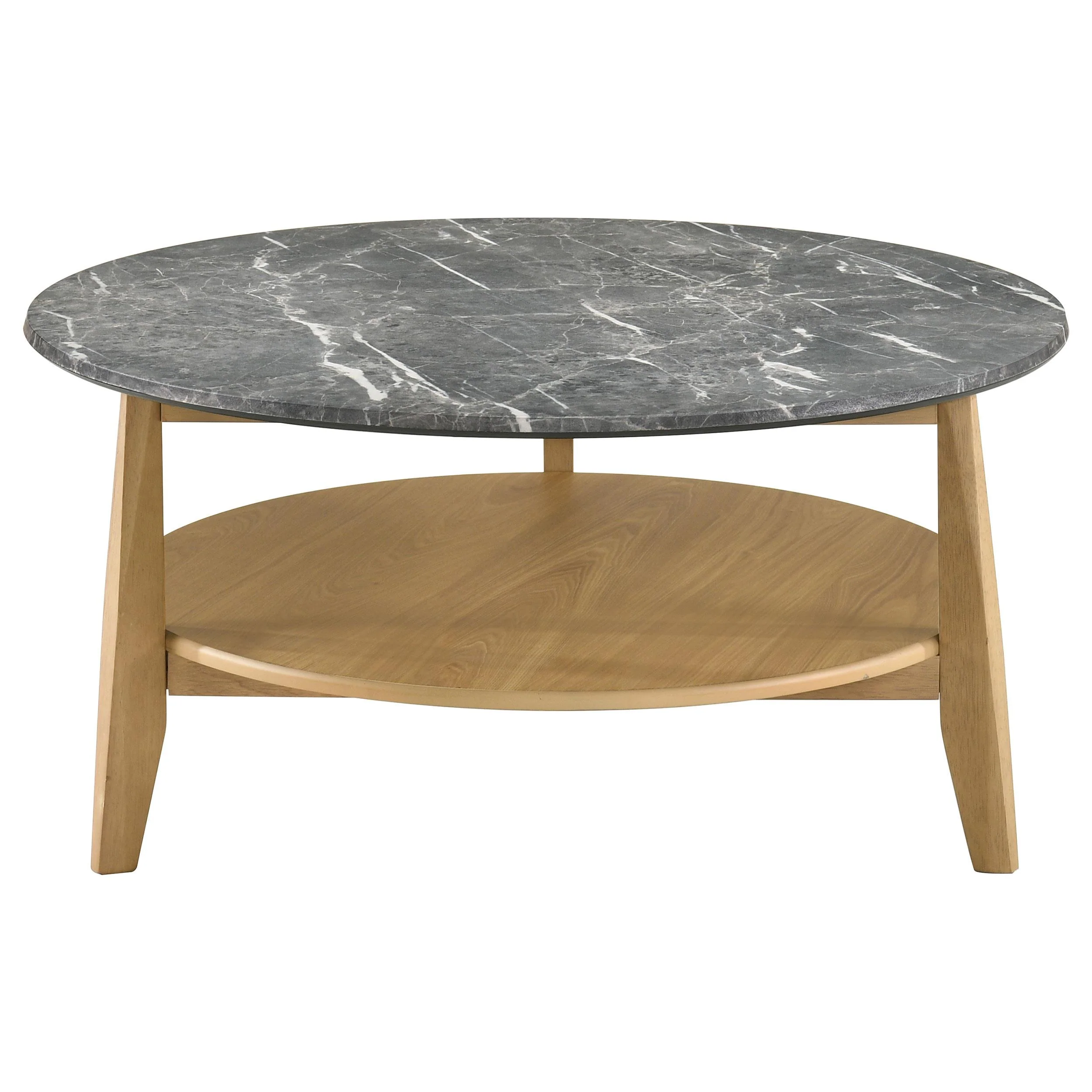 Bradley Round SmartTop Cocktail Coffee Table Grey and Natural - Image 3