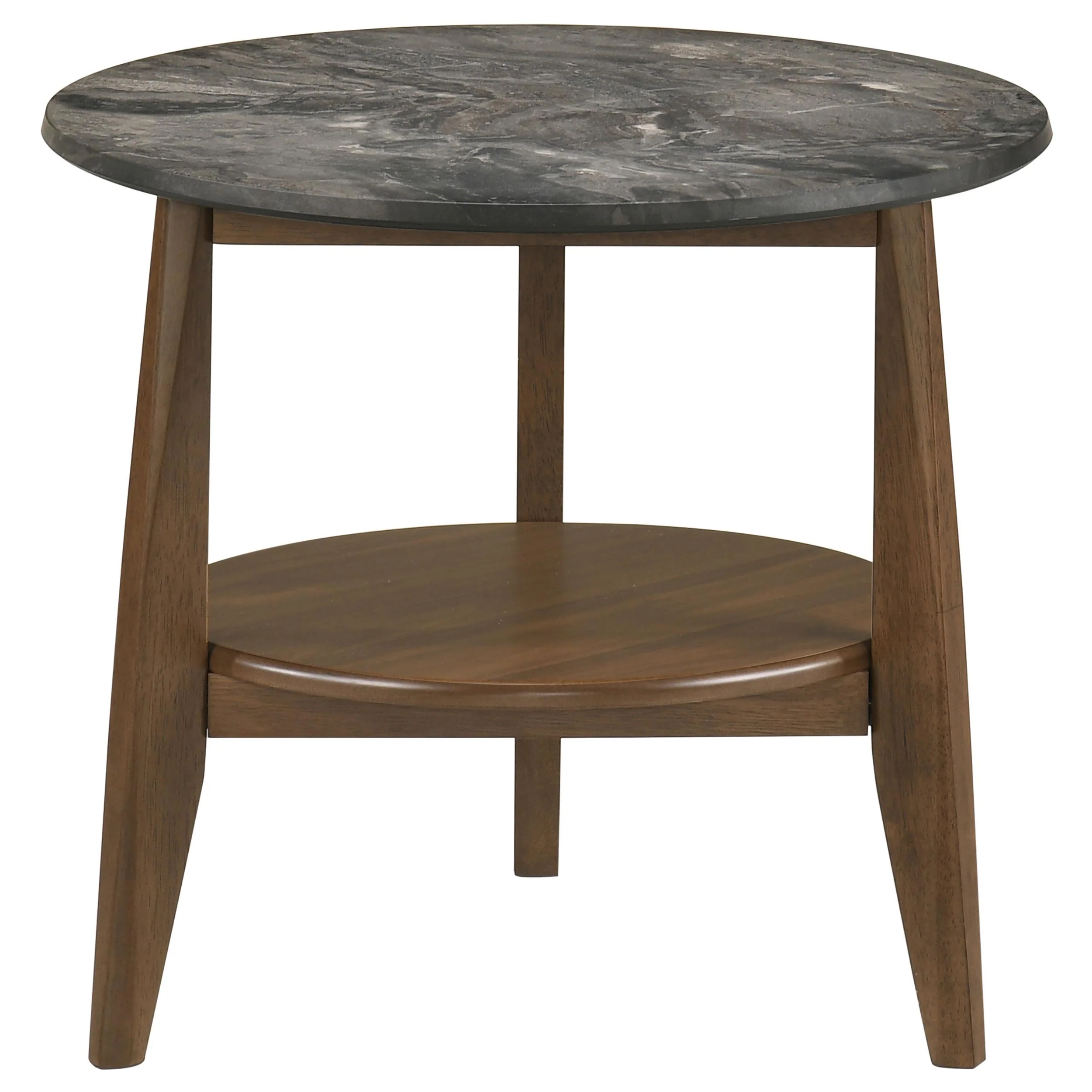 Bradley Round SmartTop End Side Table Smokey Grey and Brown - Image 3