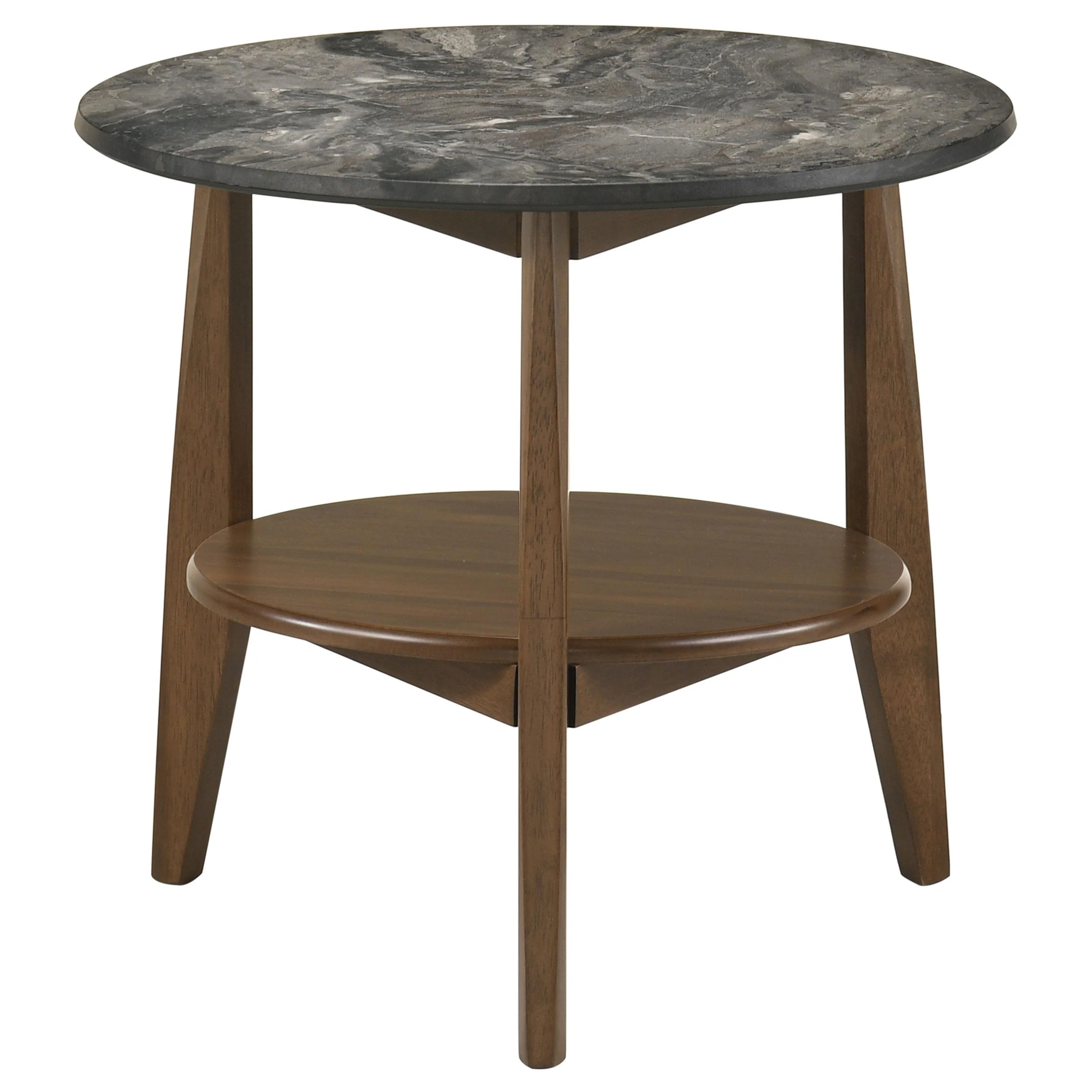 Bradley 2-Piece Round SmartTop Coffee Table Set Smokey Grey and Brown - Image 3
