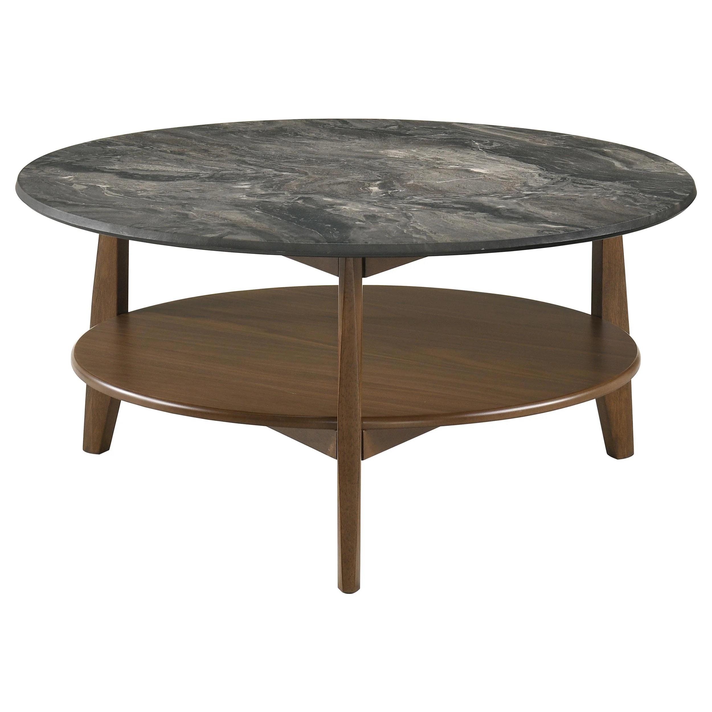 Bradley Round SmartTop Cocktail Coffee Table Smokey Grey and Brown - Image 2