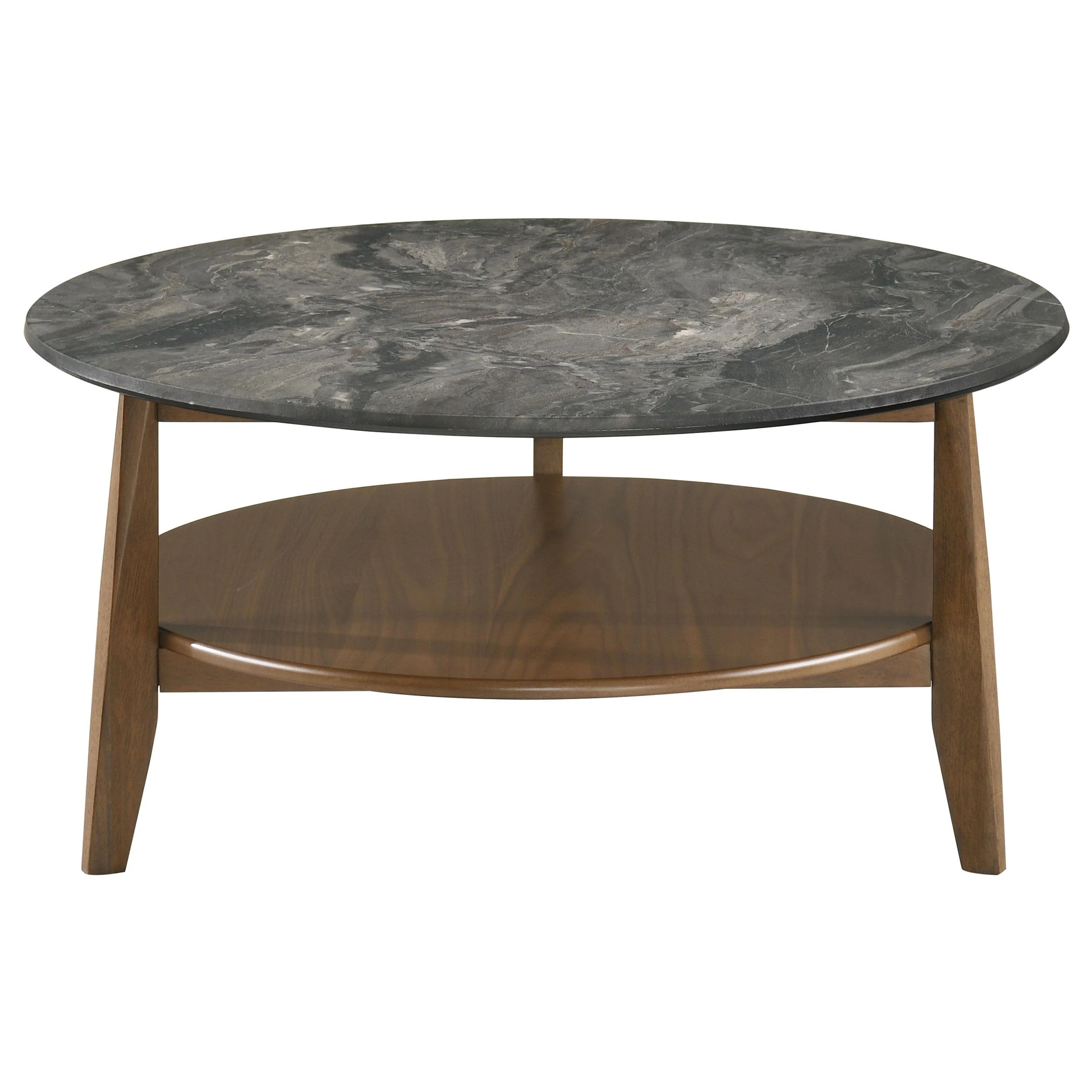 Bradley Round SmartTop Cocktail Coffee Table Smokey Grey and Brown - Image 3