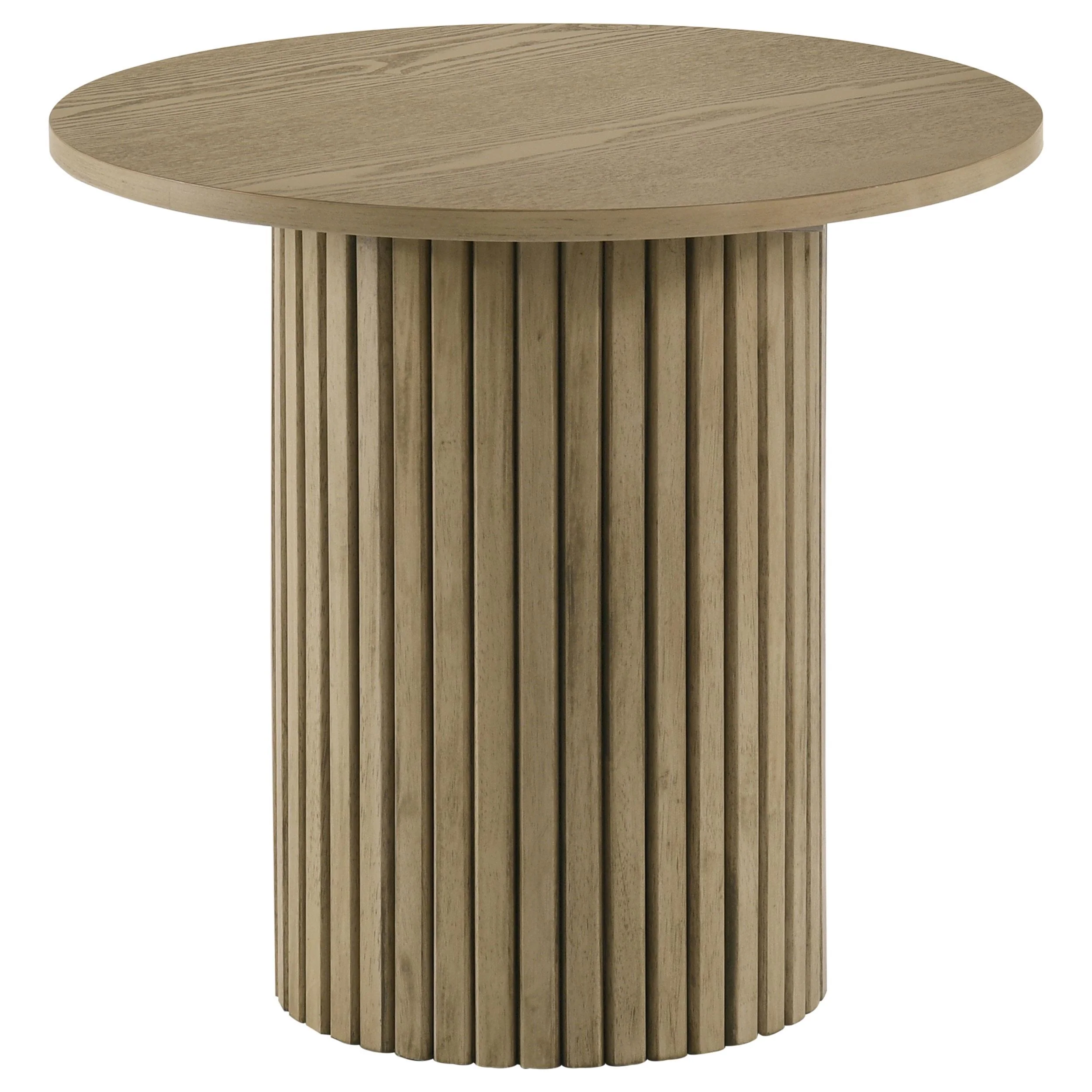 Hamlyn 3-piece Round Fluted Coffee and End Table Set Natural Oak - Image 3
