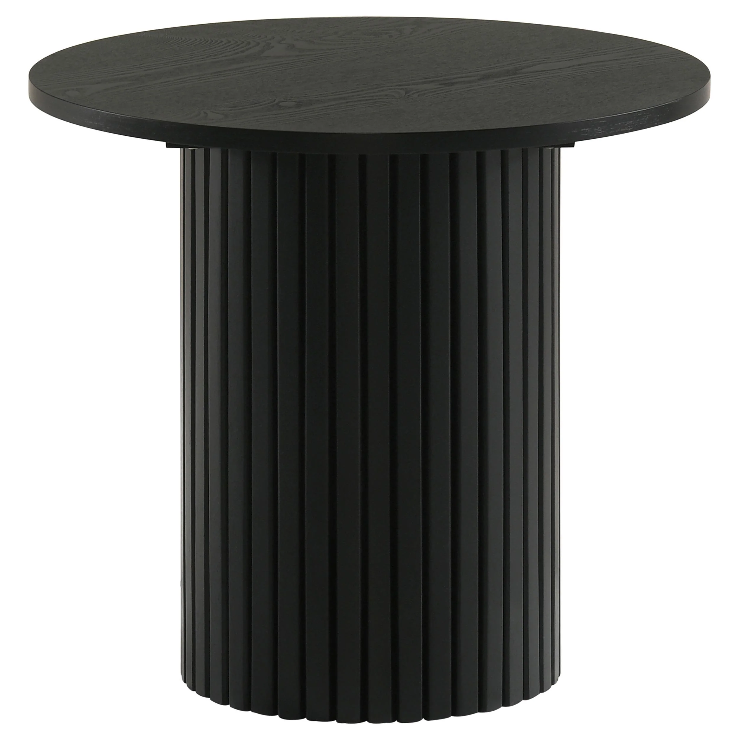 Hamlyn 2-piece Round Fluted Coffee and End Table Set Black - Image 3