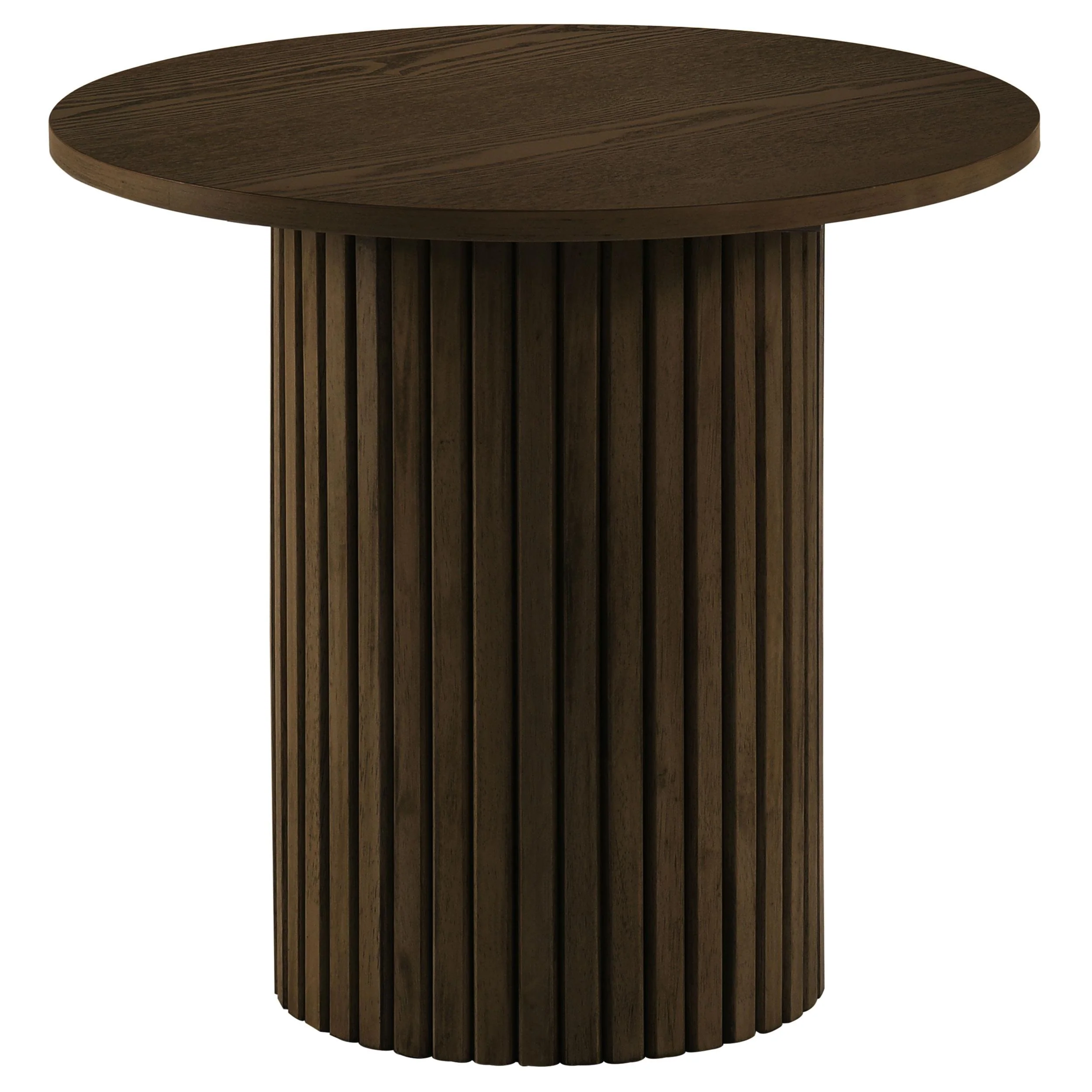 Hamlyn 2-piece Round Fluted Coffee and End Table Set Walnut - Image 3