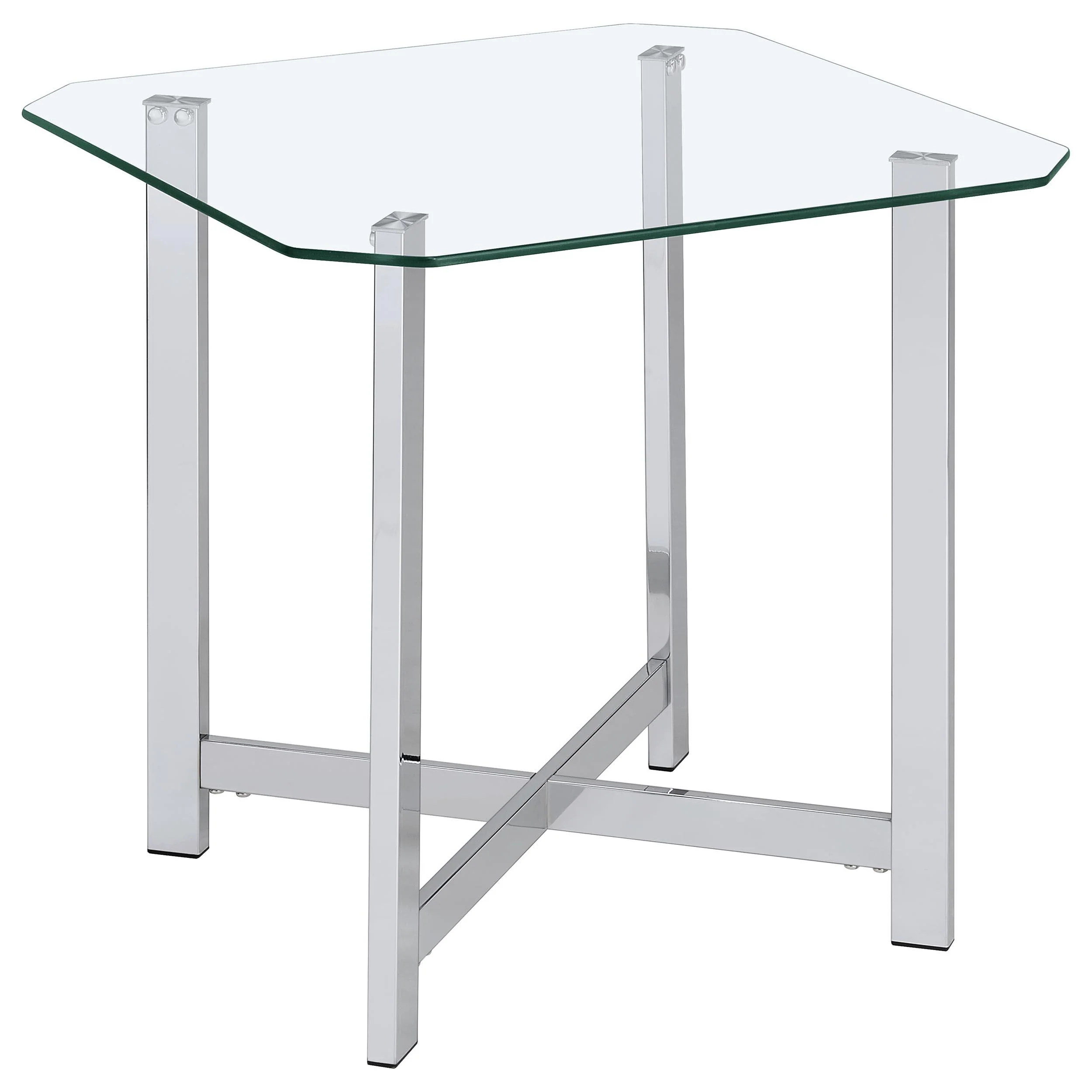 Cronin 2-piece Tempered Glass Top Coffee Table Set Chrome - Image 3