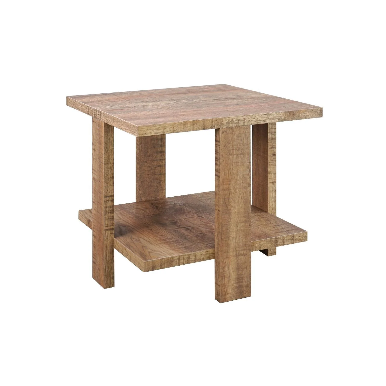Dawn Square Wood End Table With Shelf Mango - Image 1