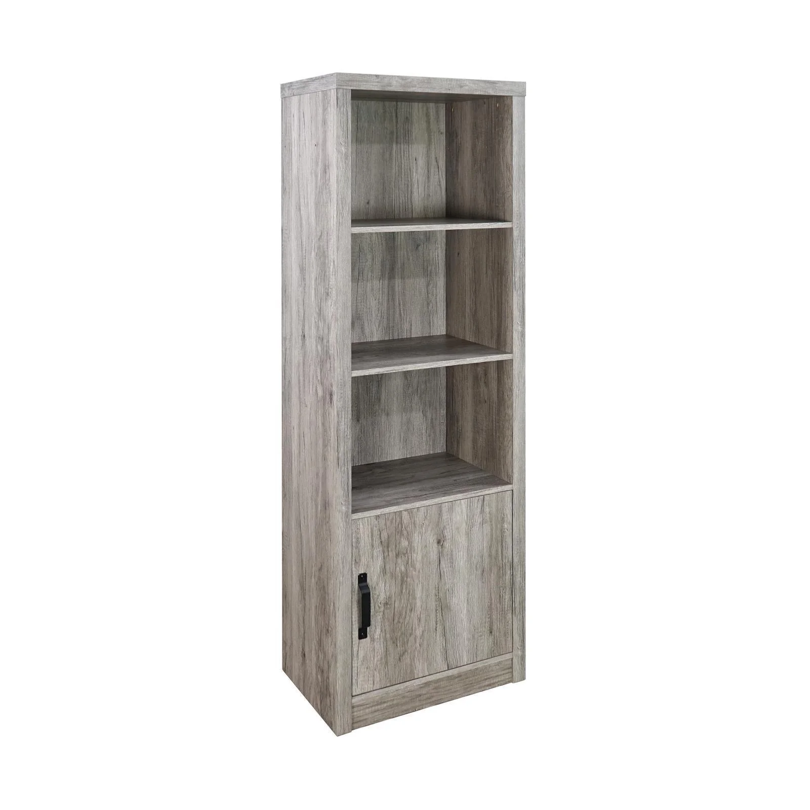 Burke 3-shelf Media Tower With Storage Cabinet Gray Driftwood